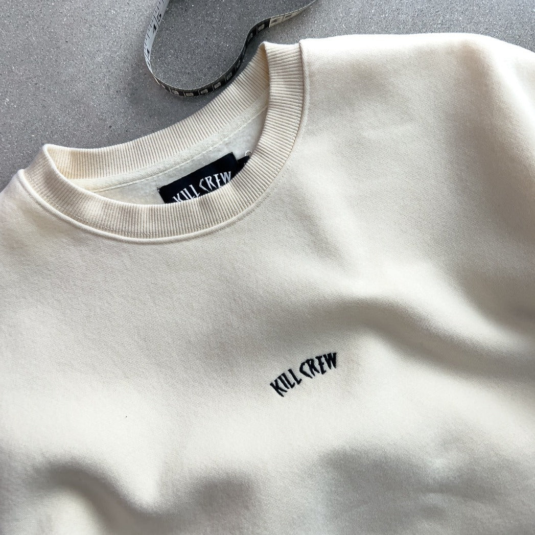 OVERSIZED LUX "SIMPLE" CREWNECK - CREAM - Image 3
