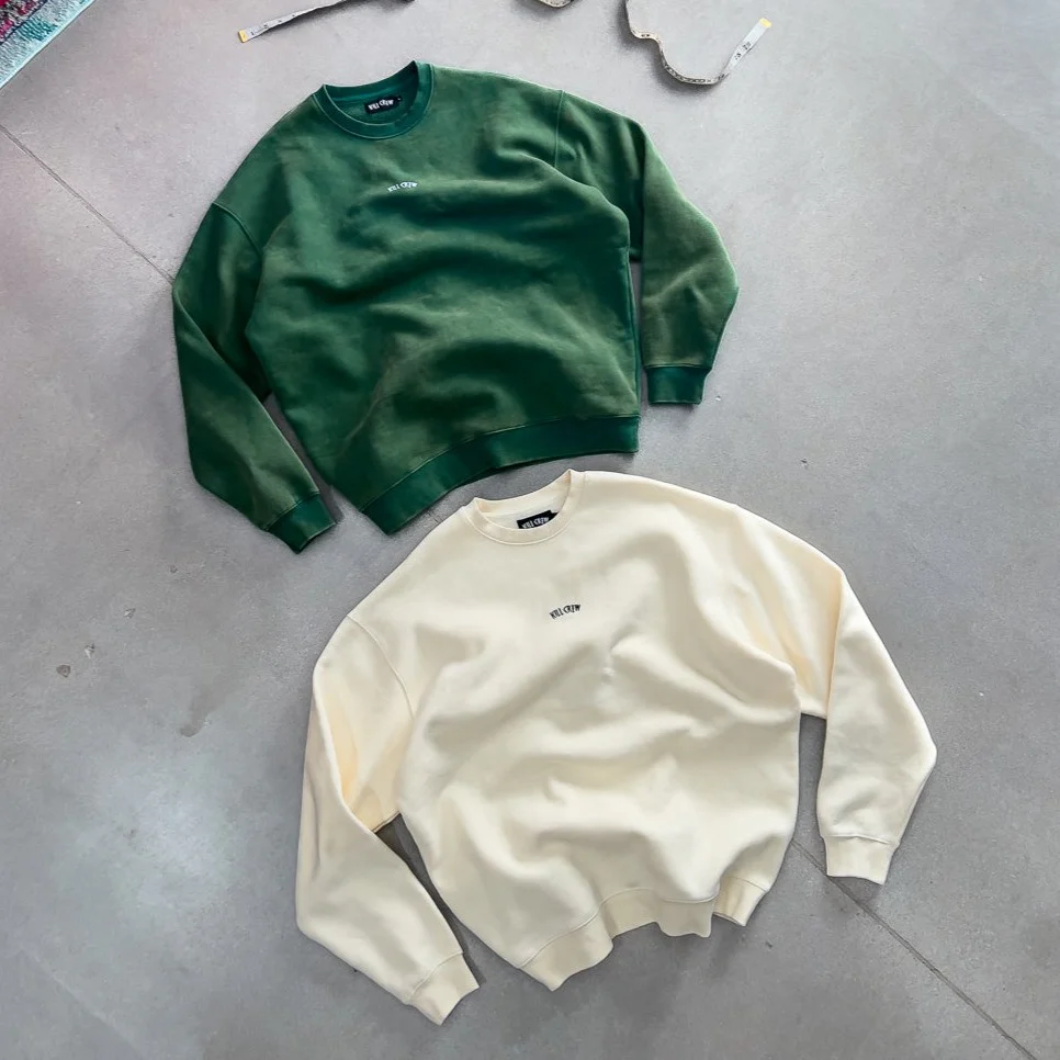 OVERSIZED LUX "SIMPLE" CREWNECK - CREAM - Image 4