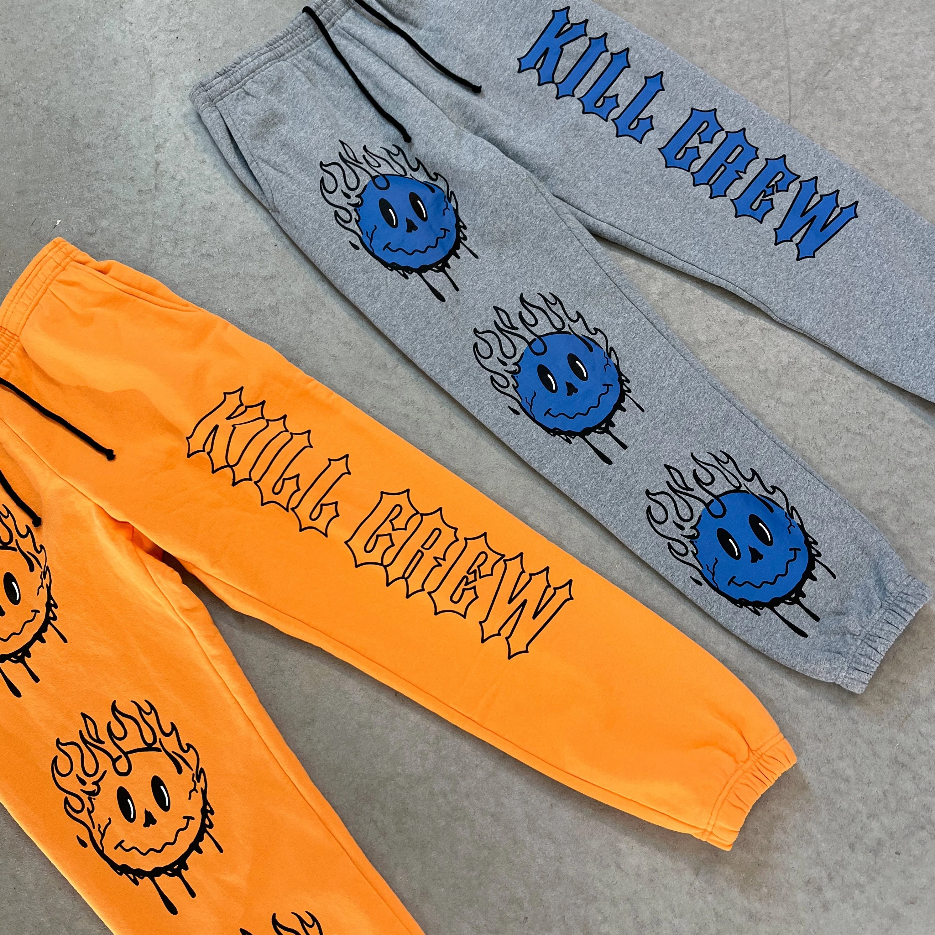 HEAVYWEIGHT LUX SMILEY SWEATPANTS FLAME - ORANGE / BLACK - Image 3