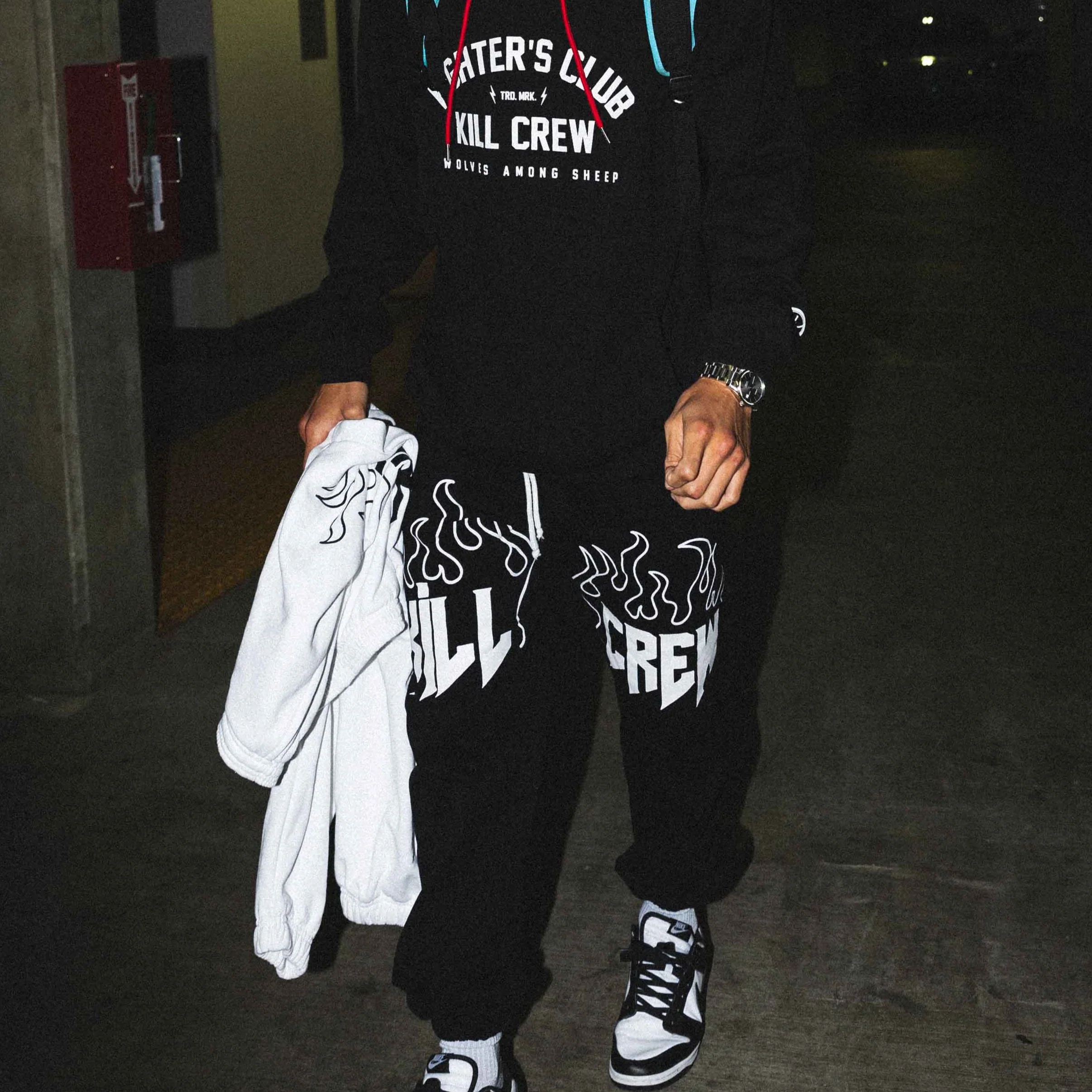 HEAVYWEIGHT LUX SWEATPANTS FLAME - BLACK / WHITE - Image 4