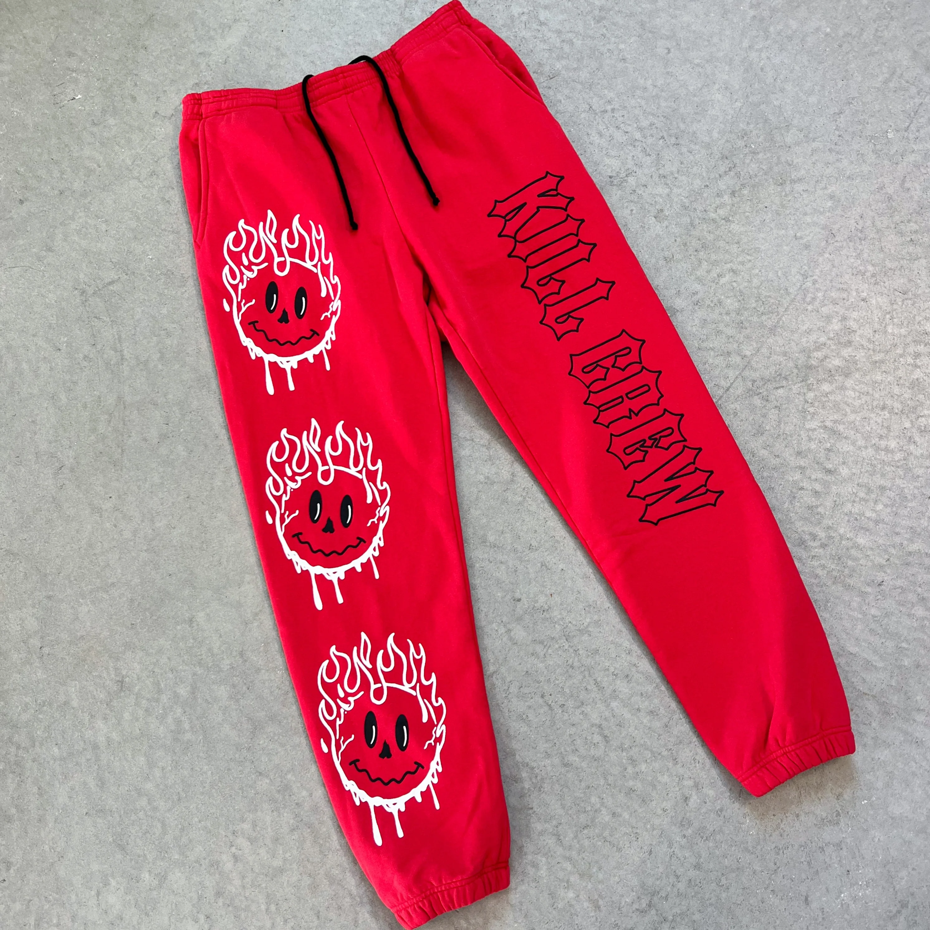 HEAVYWEIGHT LUX SMILEY SWEATPANTS FLAME - RED / BLACK - Image 2