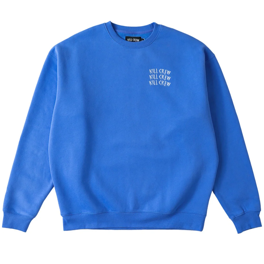 OVERSIZED LUX WAR WOLF CREW NECK - BLUE / WHITE - Image 2