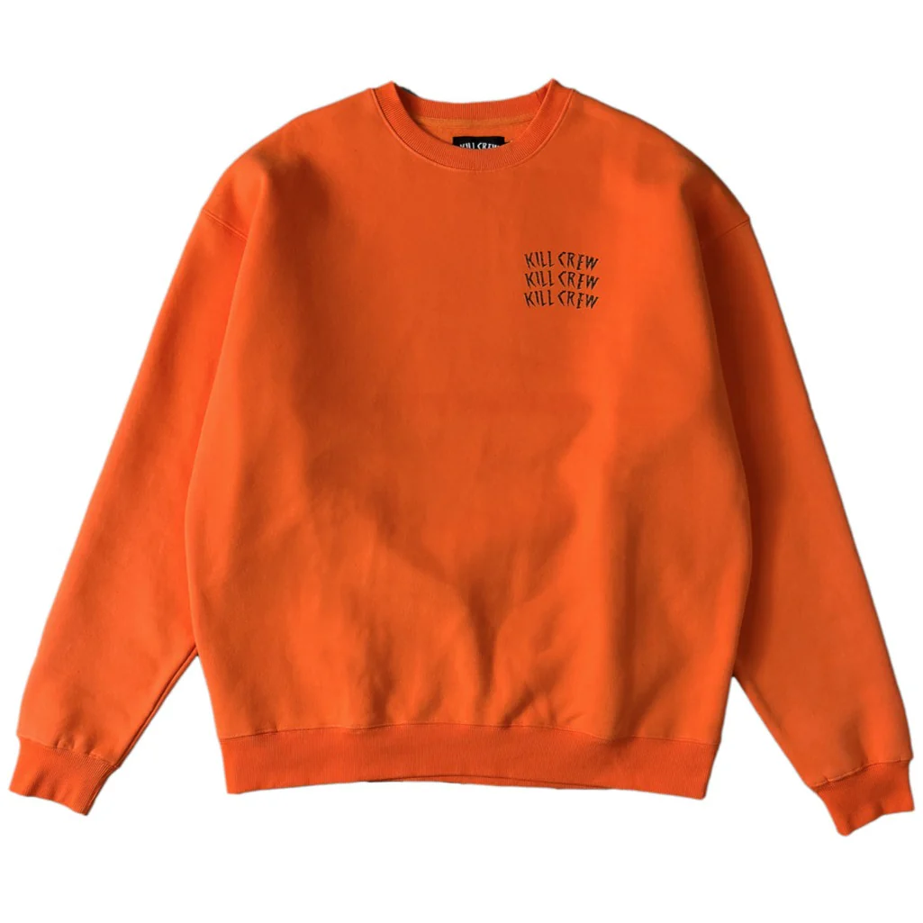 OVERSIZED LUX WAR WOLF CREW NECK - ORANGE / BLACK - Image 2