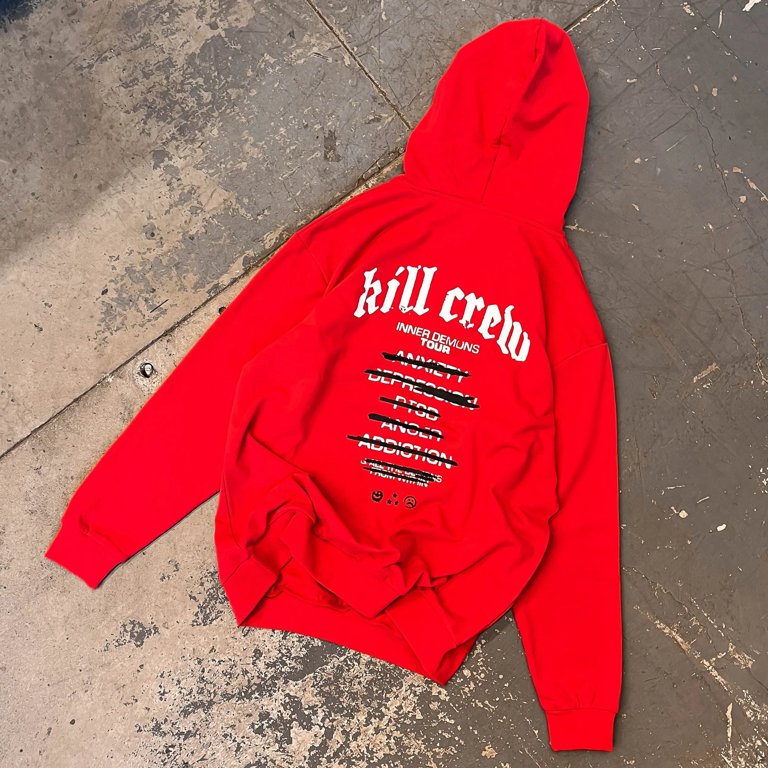 INNER DEMONS TOUR HOODIE - RED / WHITE - Image 2
