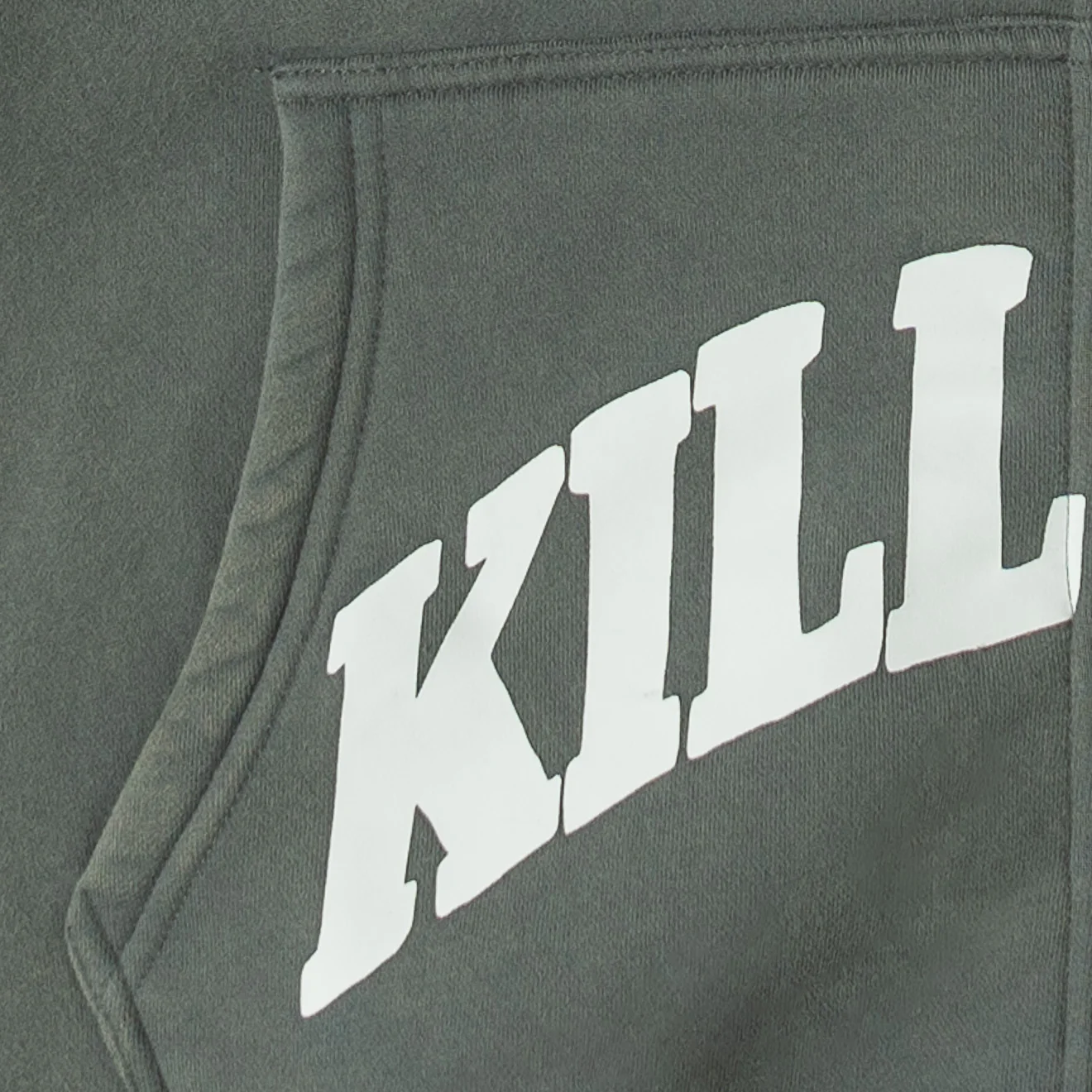 OVERSIZED LUX KILL CREW ZIP UP - GUNMETAL / WHITE - Image 4