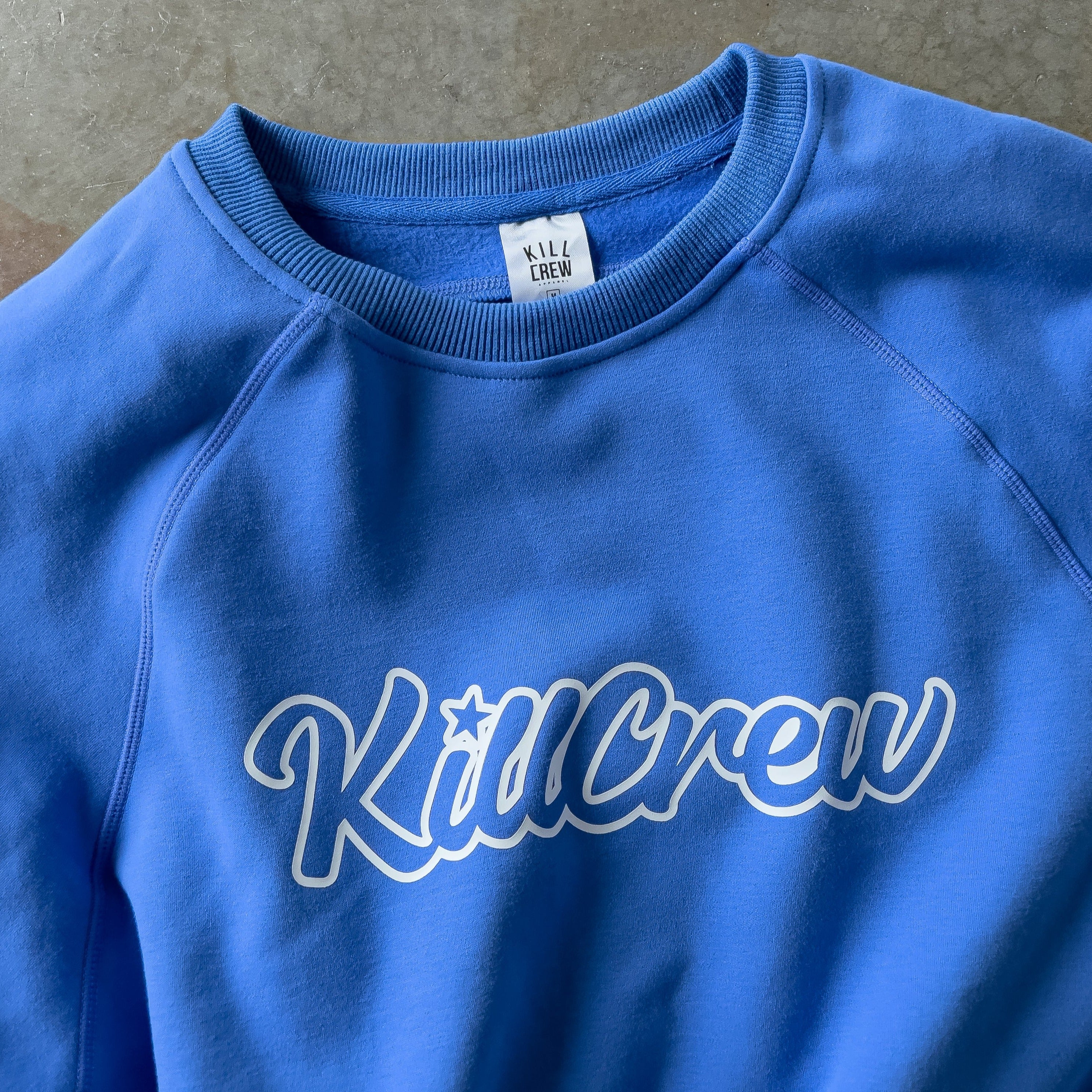 SCRIPT CROP CREW NECK - BLUE - Image 5