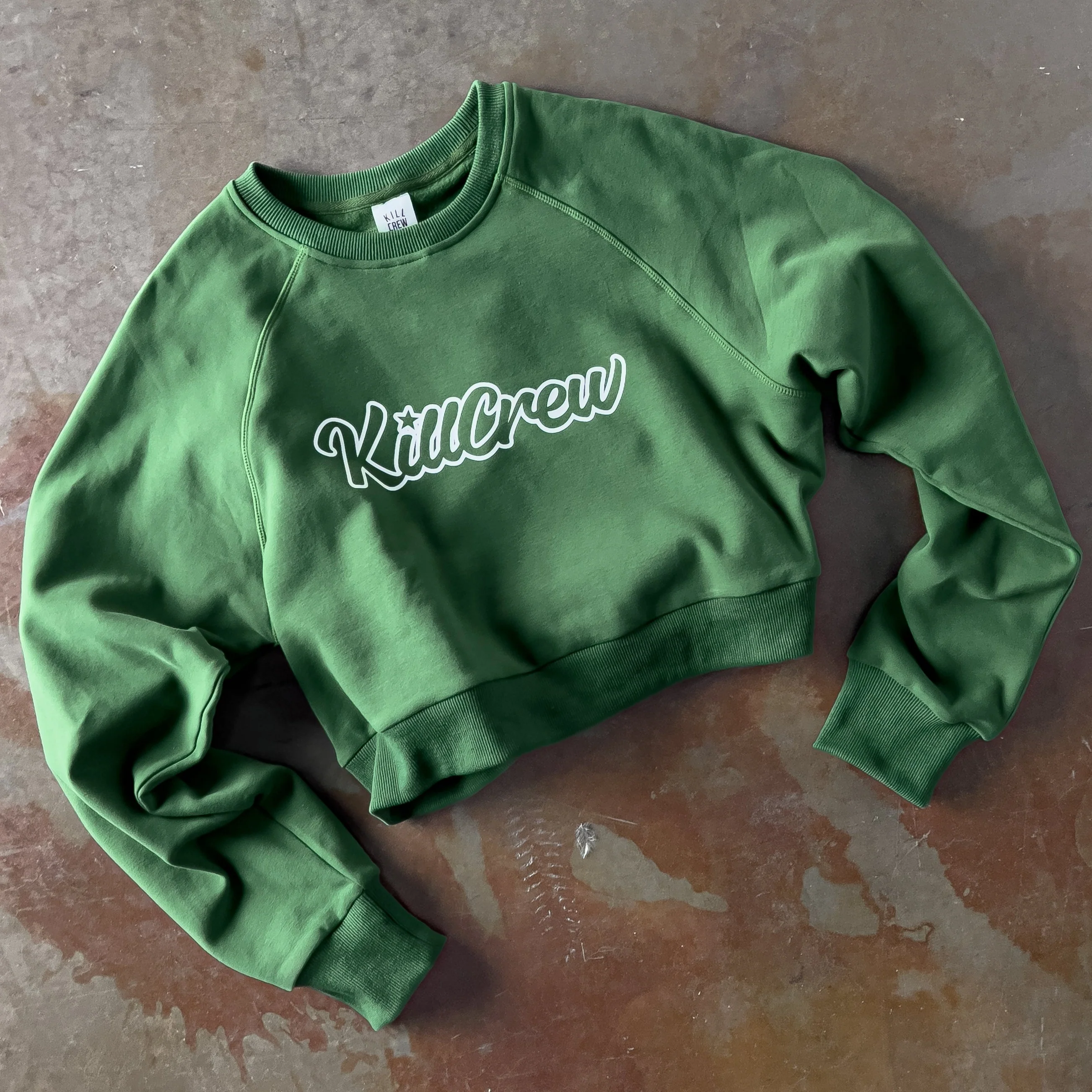 SCRIPT CROP CREW NECK - GREEN - Image 4
