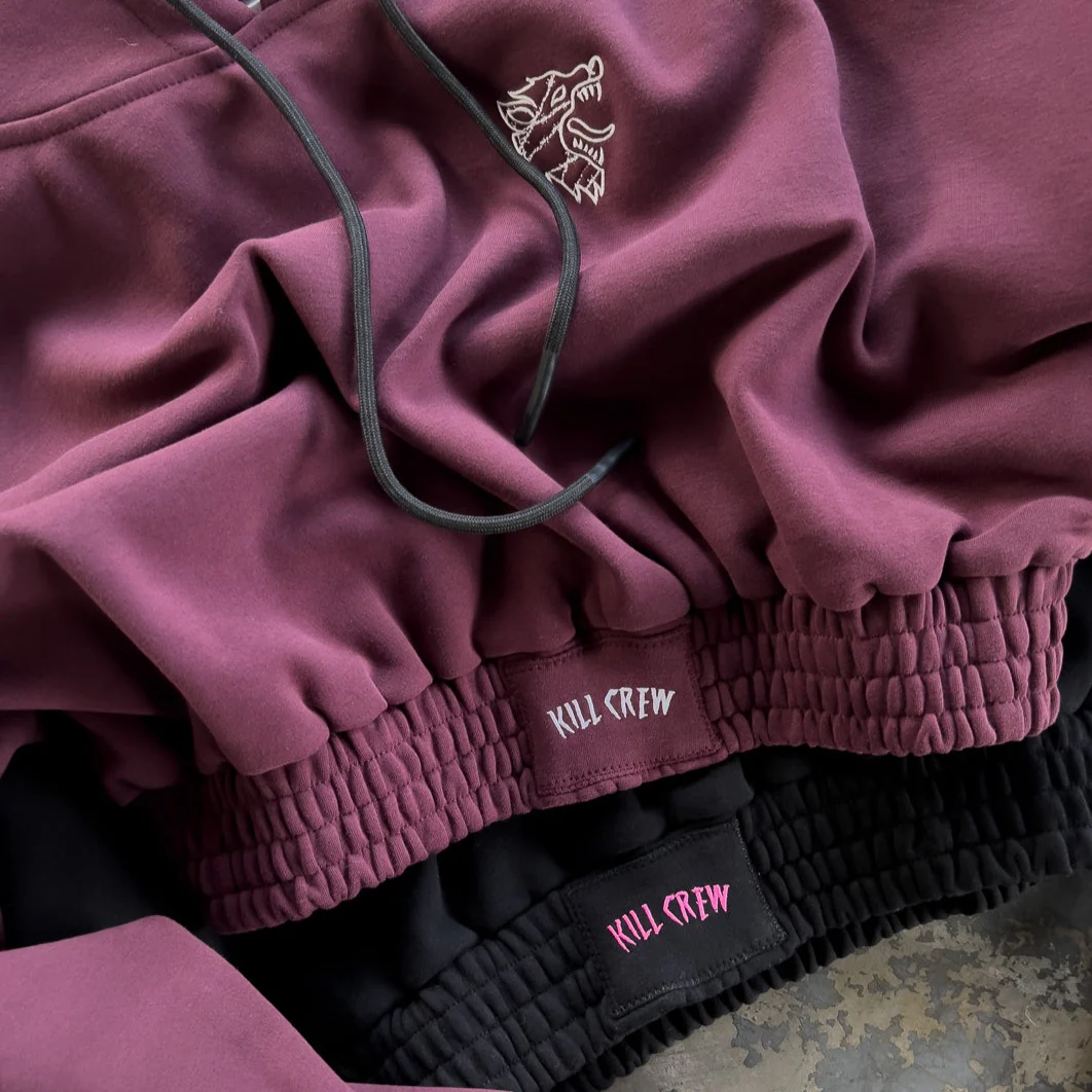 CROP HOODIE - MAROON - Image 5