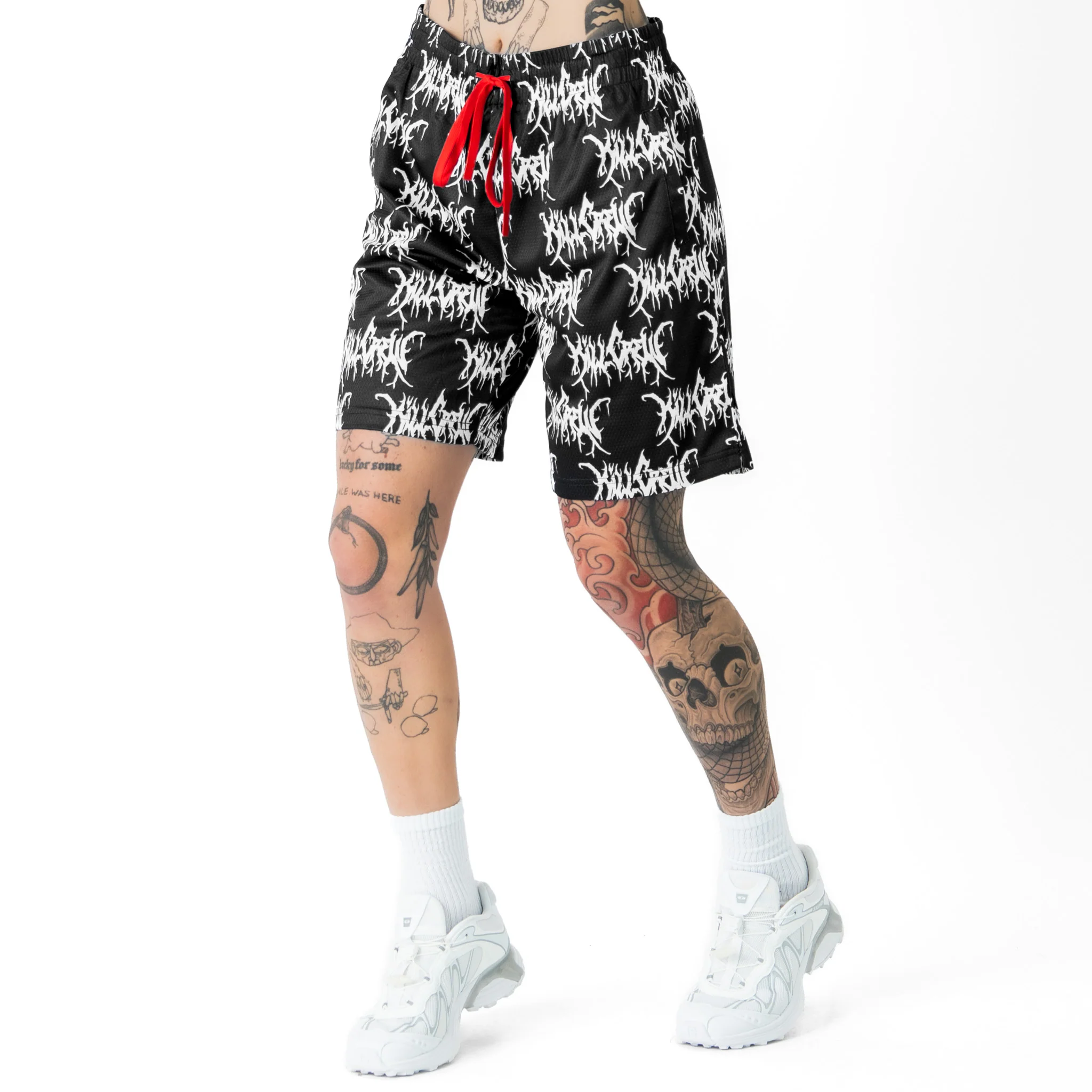 RELAXED CUT SHORTS ALL OVER - BLACK / WHITE - Image 5