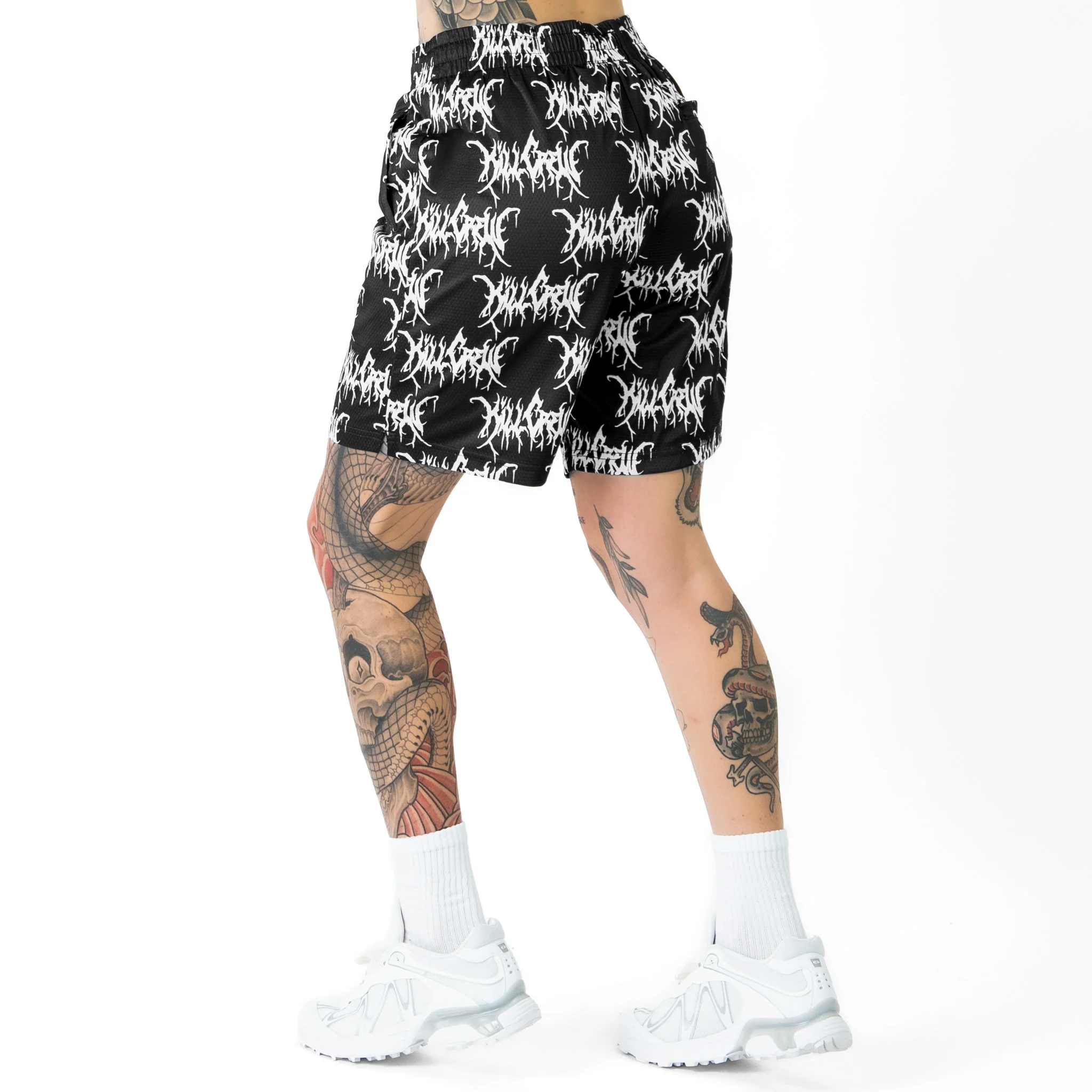 RELAXED CUT SHORTS ALL OVER - BLACK / WHITE - Image 6