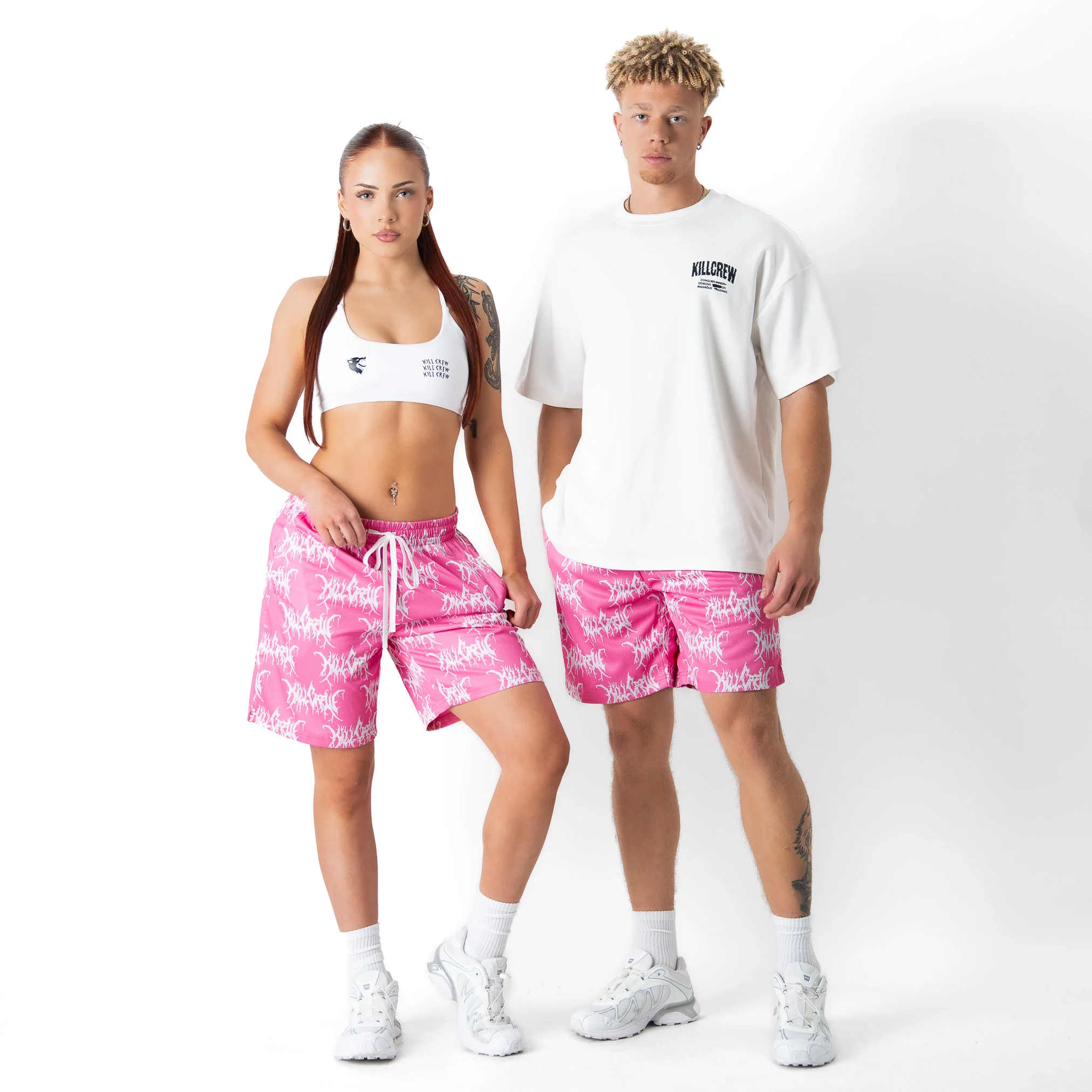 RELAXED CUT SHORTS ALL OVER - PINK / WHITE - Image 2