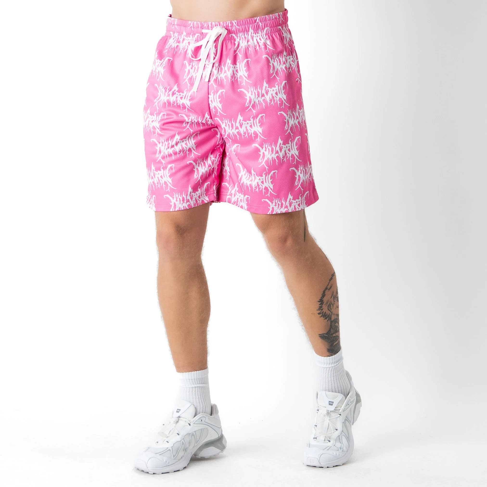 RELAXED CUT SHORTS ALL OVER - PINK / WHITE - Image 3