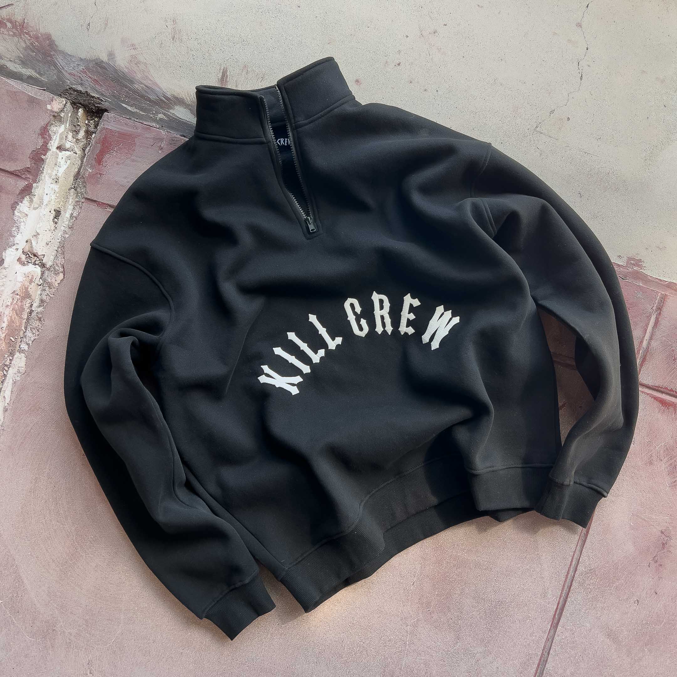 KILL CREW LUX QUARTER ZIP UP - BLACK / WHITE - Image 4