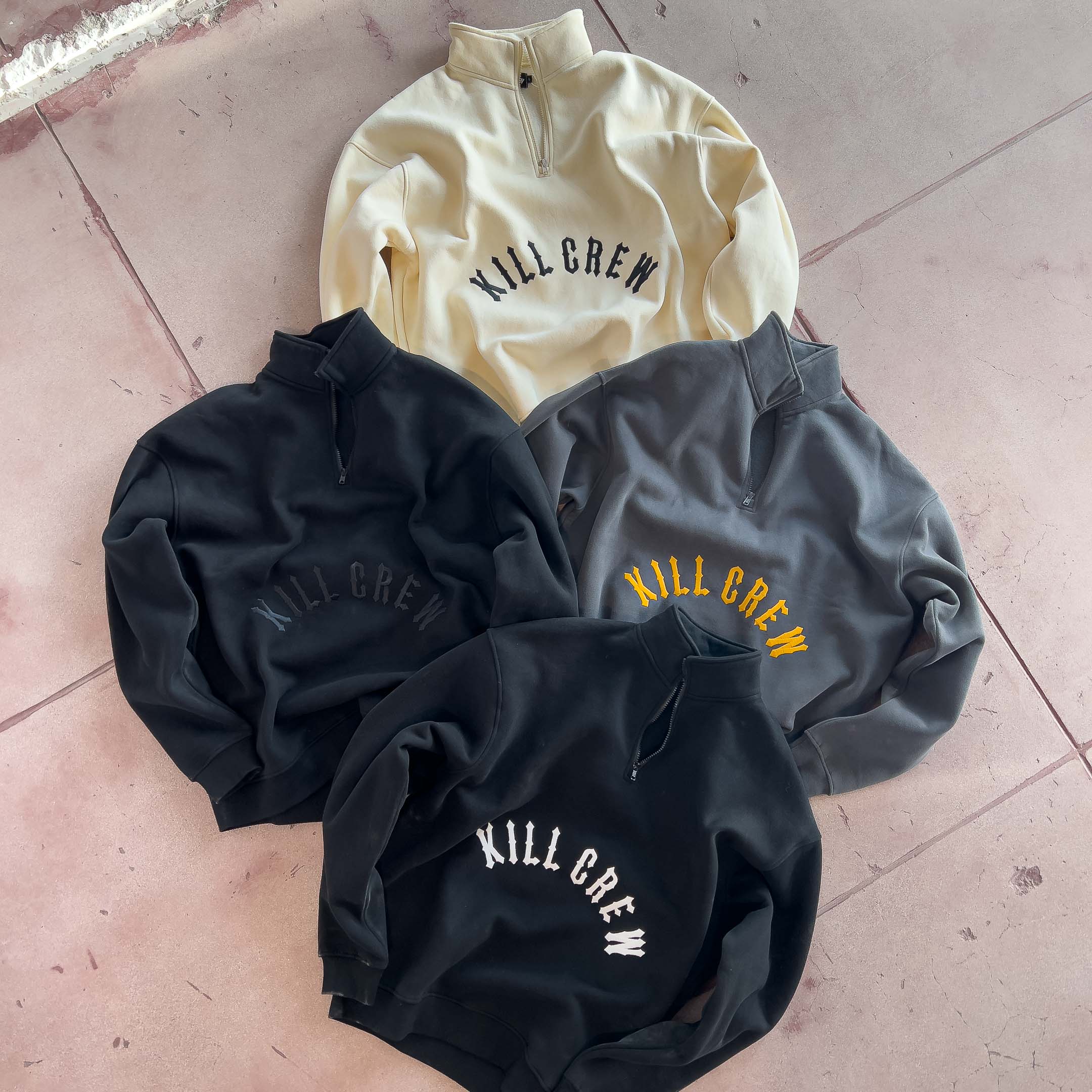 KILL CREW LUX QUARTER ZIP UP - BLACK / WHITE - Image 5