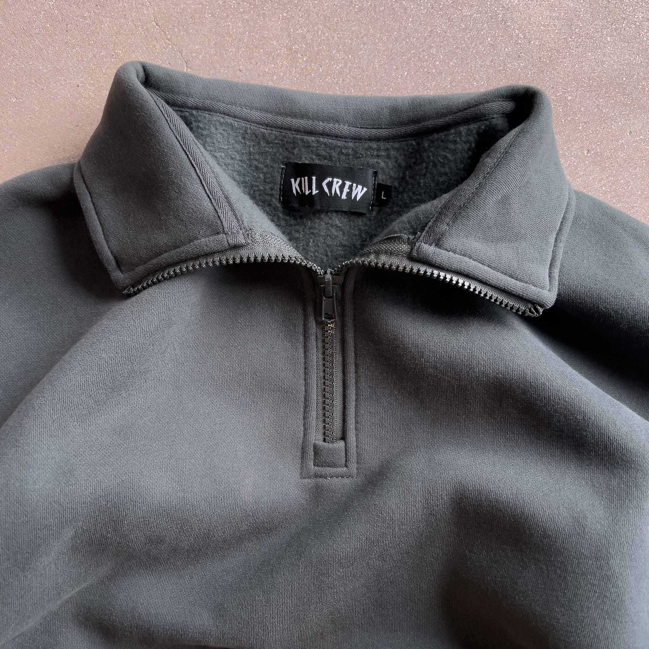 KILL CREW LUX QUARTER ZIP UP - GUNMETAL / GOLD - Image 3