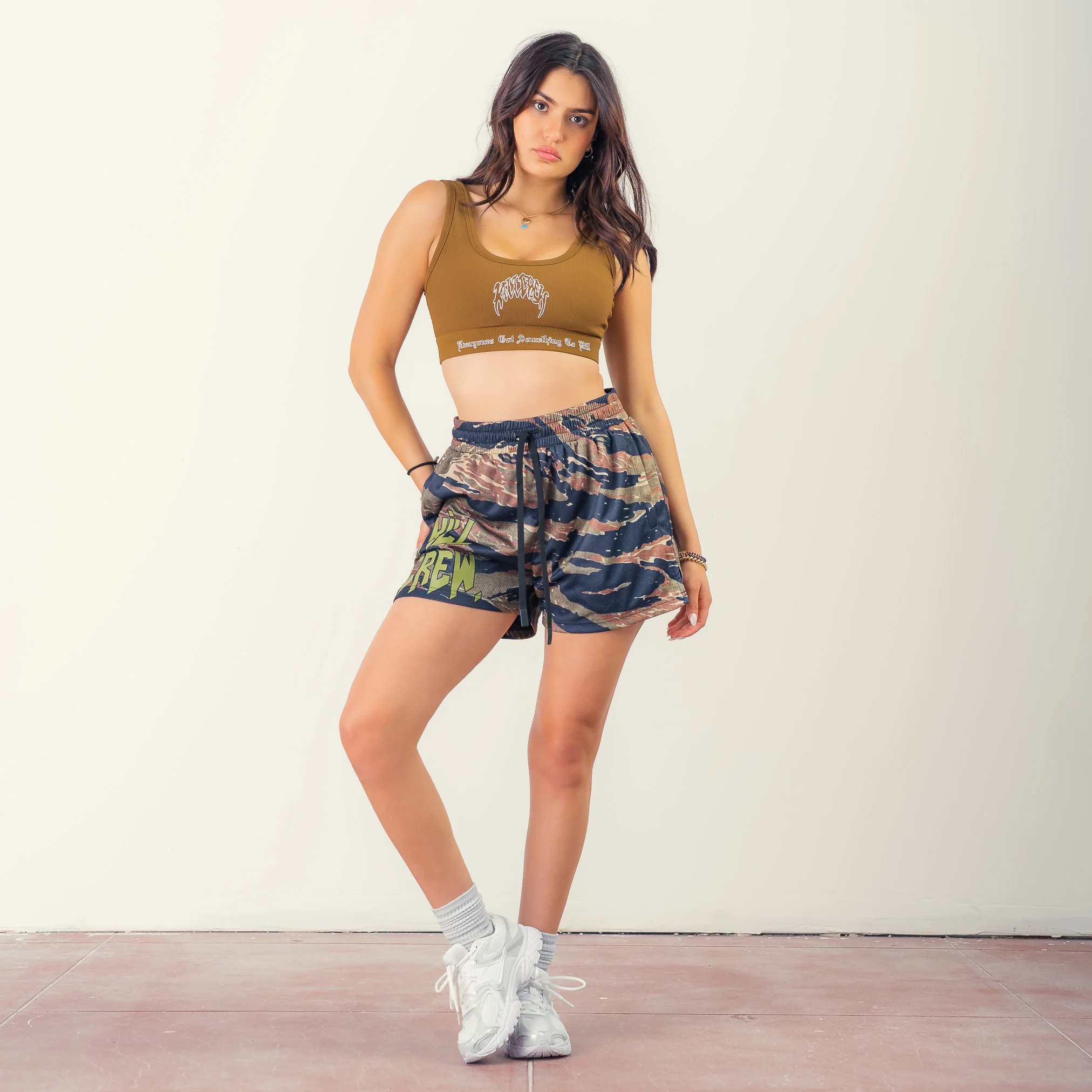KILL CREW RIBBED SPORTS BRA - BROWN - Image 3