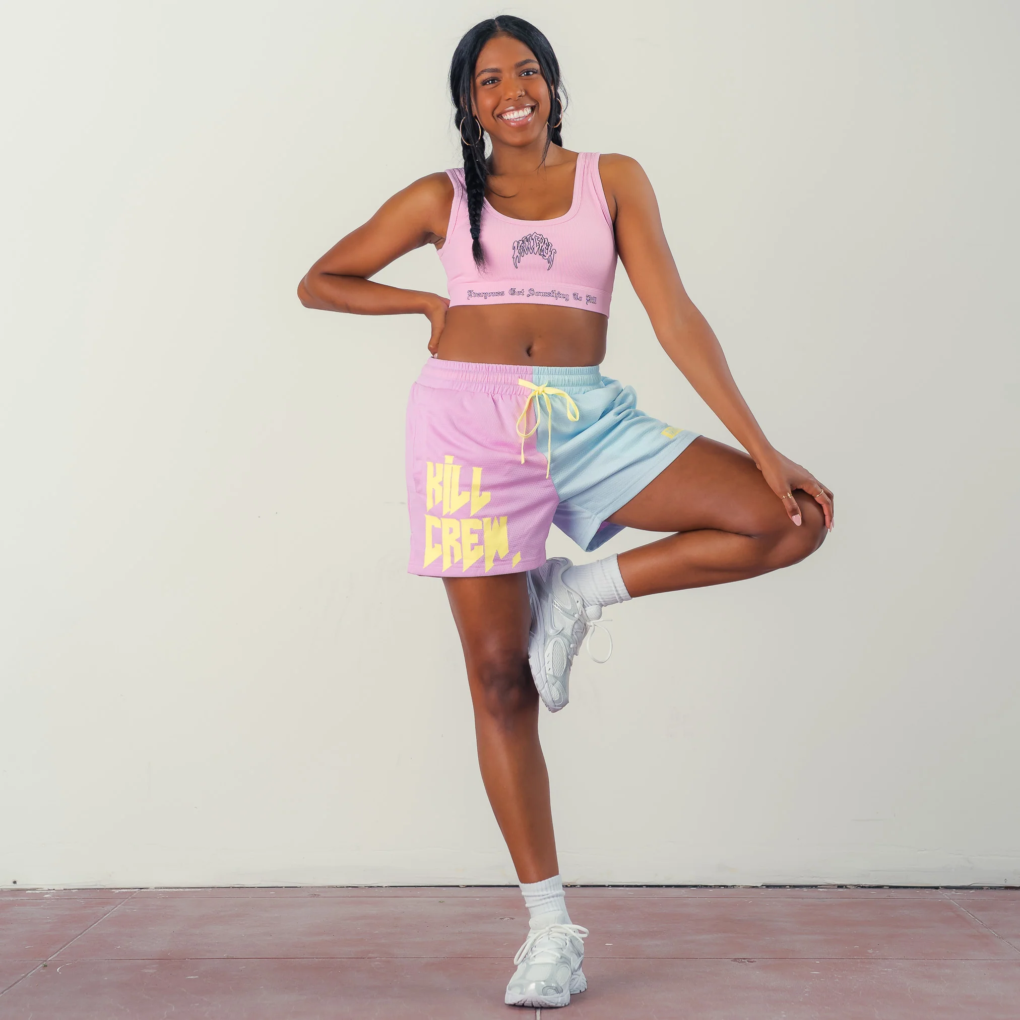KILL CREW RIBBED SPORTS BRA - PINK - Image 3