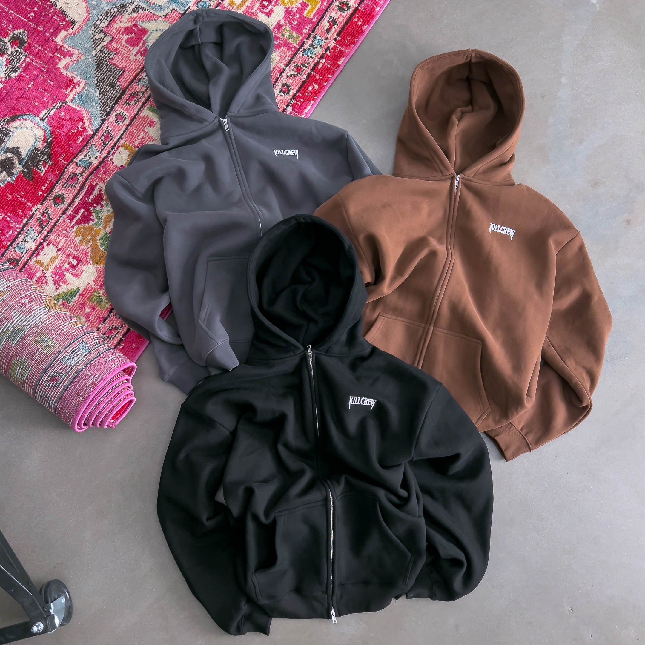 OVERSIZED LUX "SIMPLE" ZIP UP - BLACK - Image 5