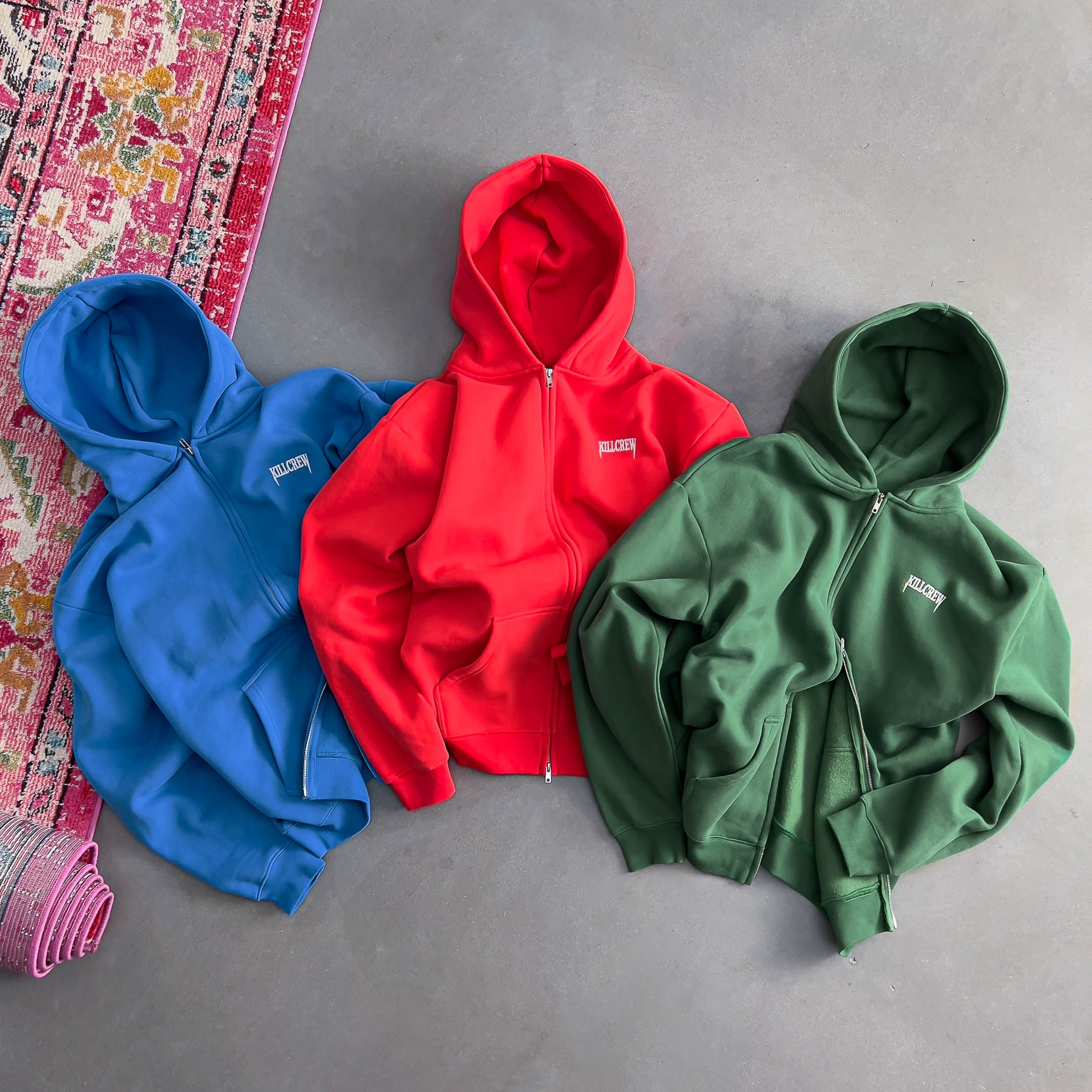 OVERSIZED LUX "SIMPLE" ZIP UP - RED - Image 5