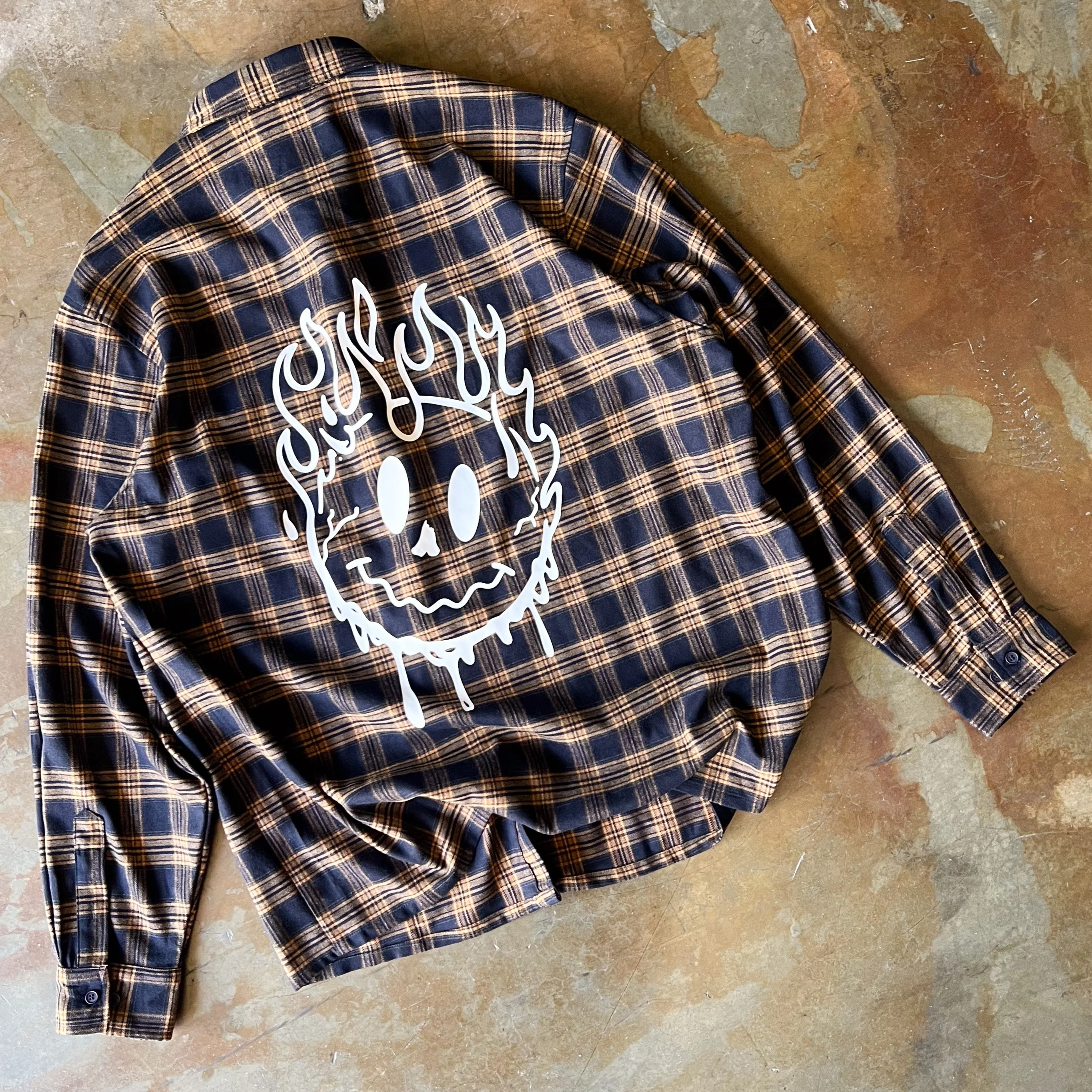 KILL CREW "SMILEY" FLANNEL - YELLOW - Image 3