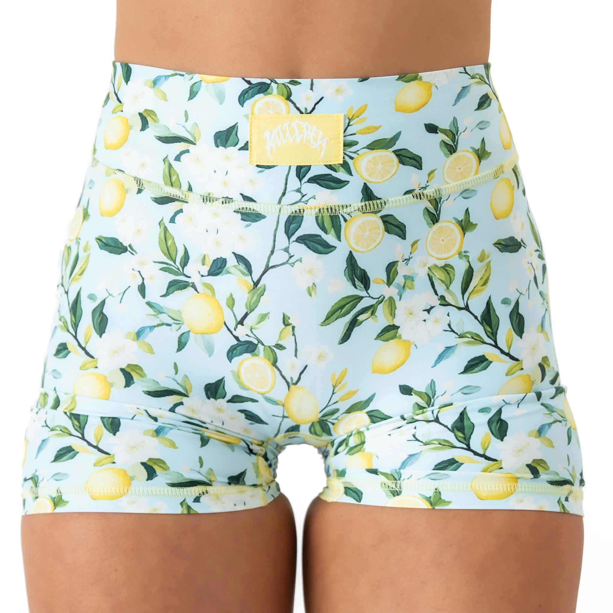 LEMON MID RISE BIKER SHORT - BLUE