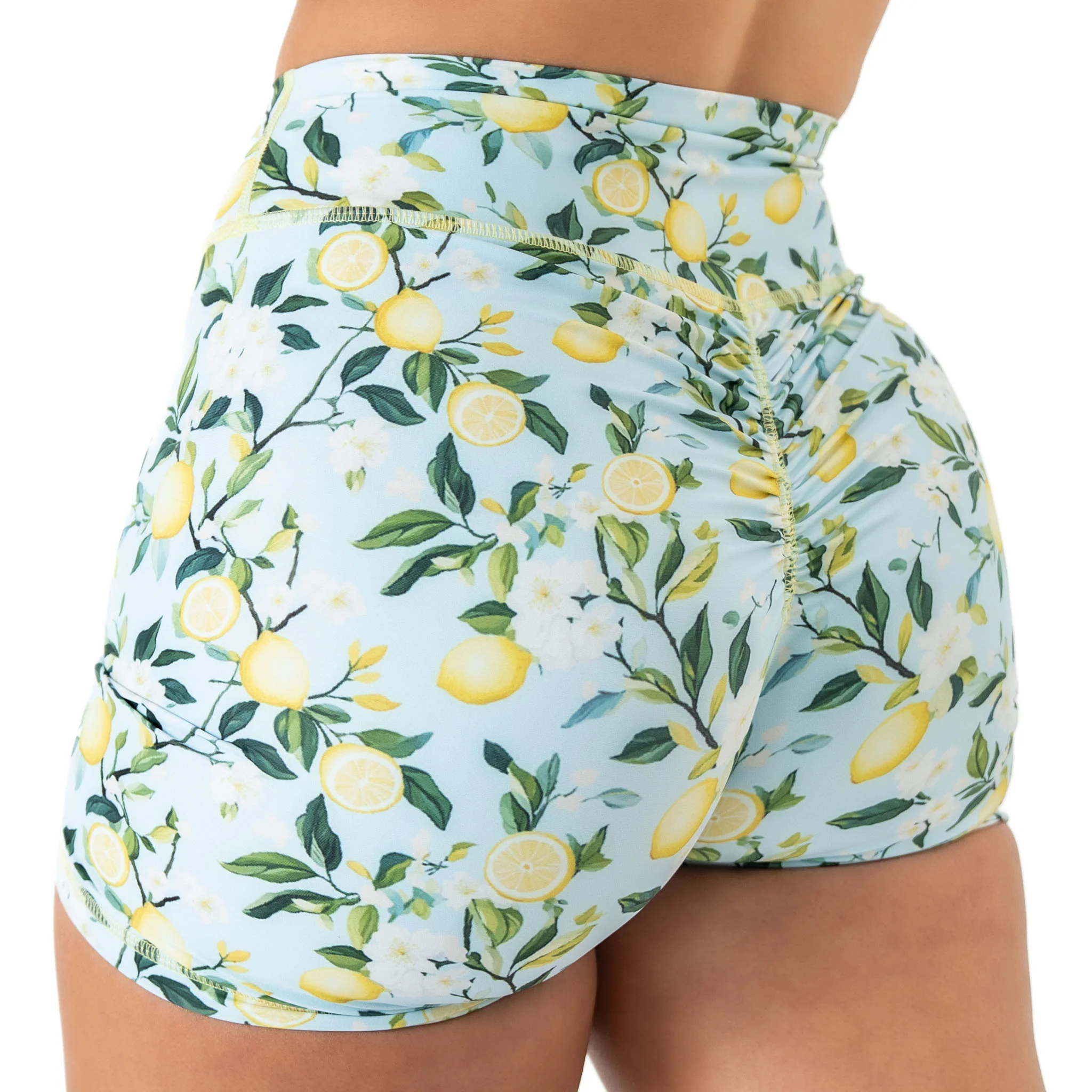 LEMON MID RISE BIKER SHORT - BLUE - Image 2