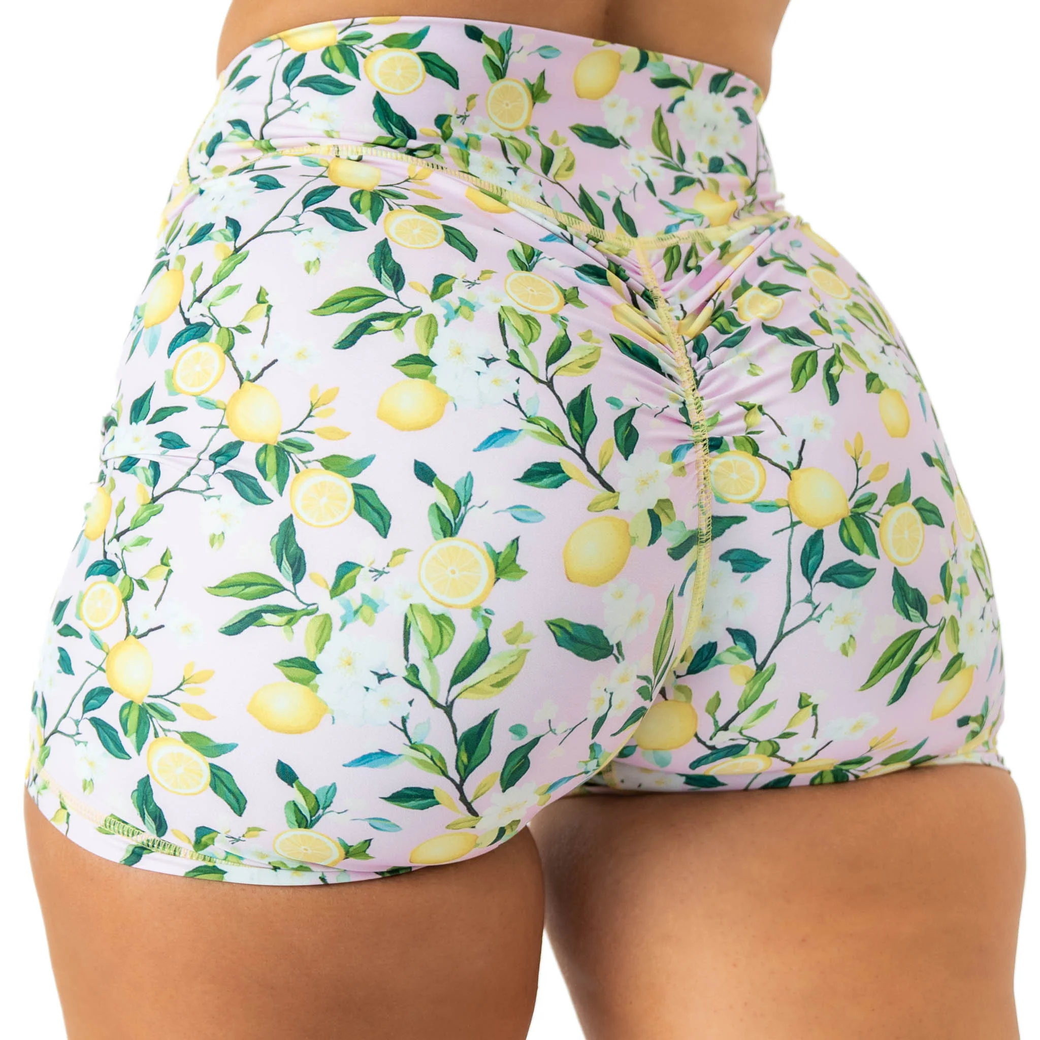 LEMON MID RISE BIKER SHORT - PINK - Image 2