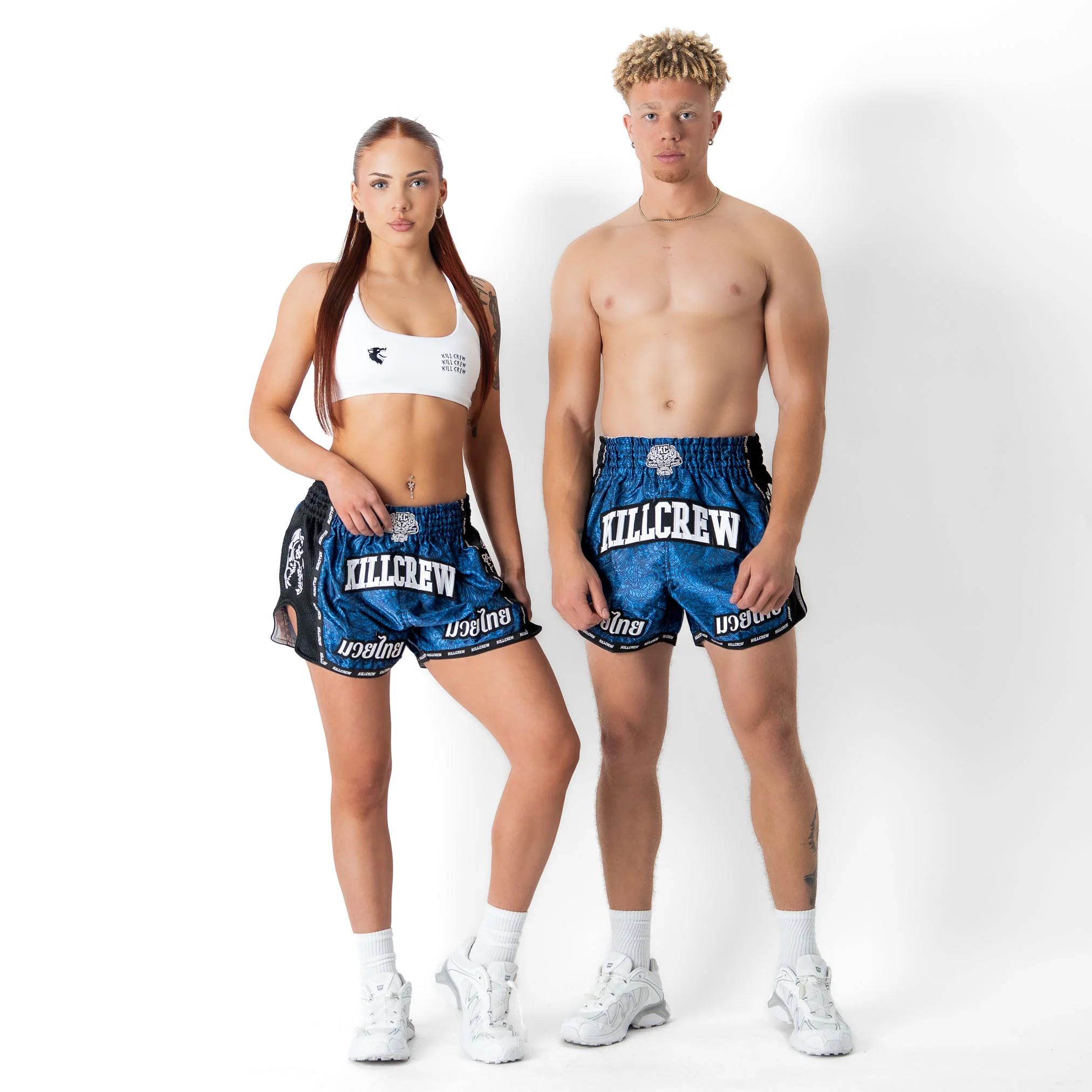 MUAY THAI FIGHT SHORTS - BLUE - Image 2