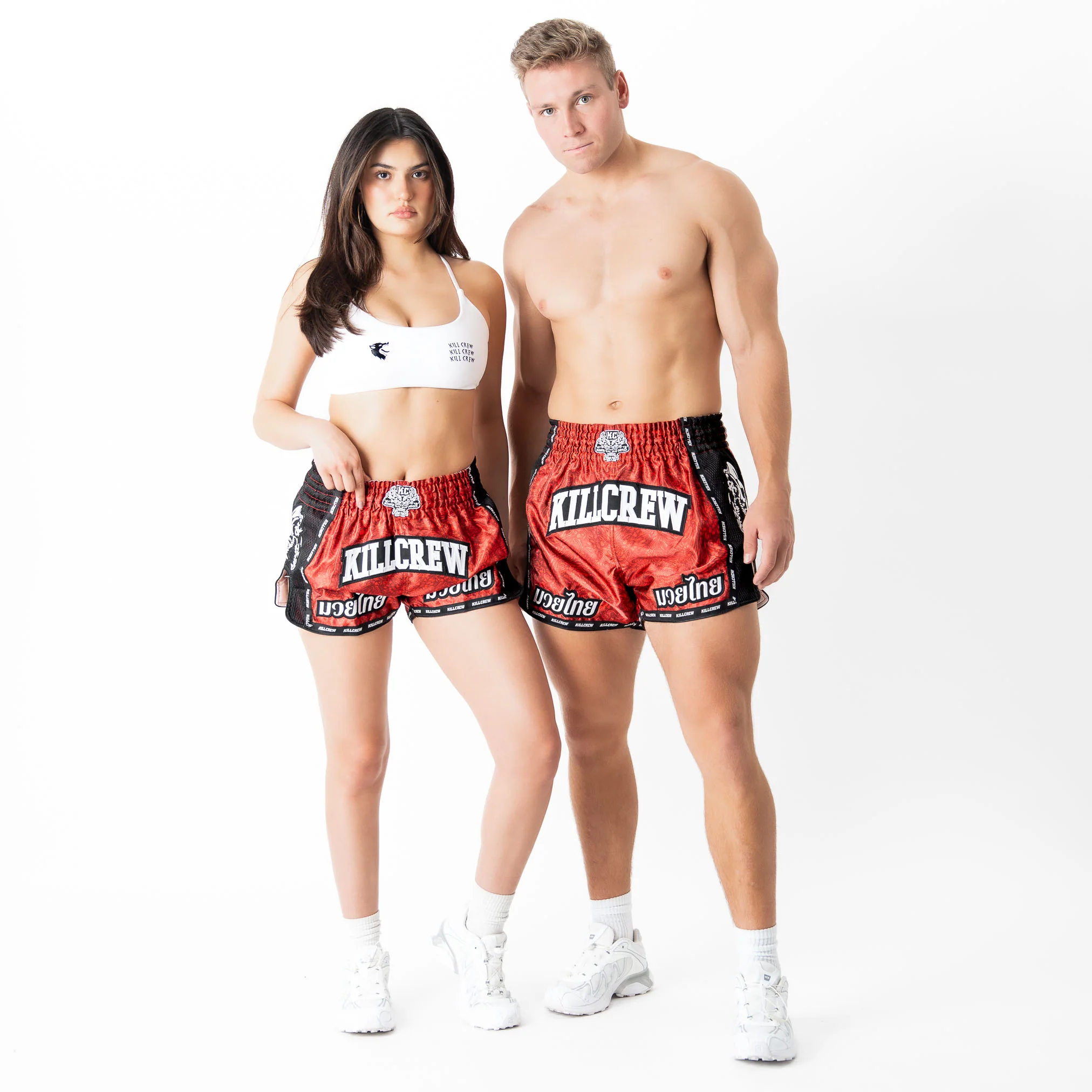MUAY THAI FIGHT SHORTS - RED - Image 2