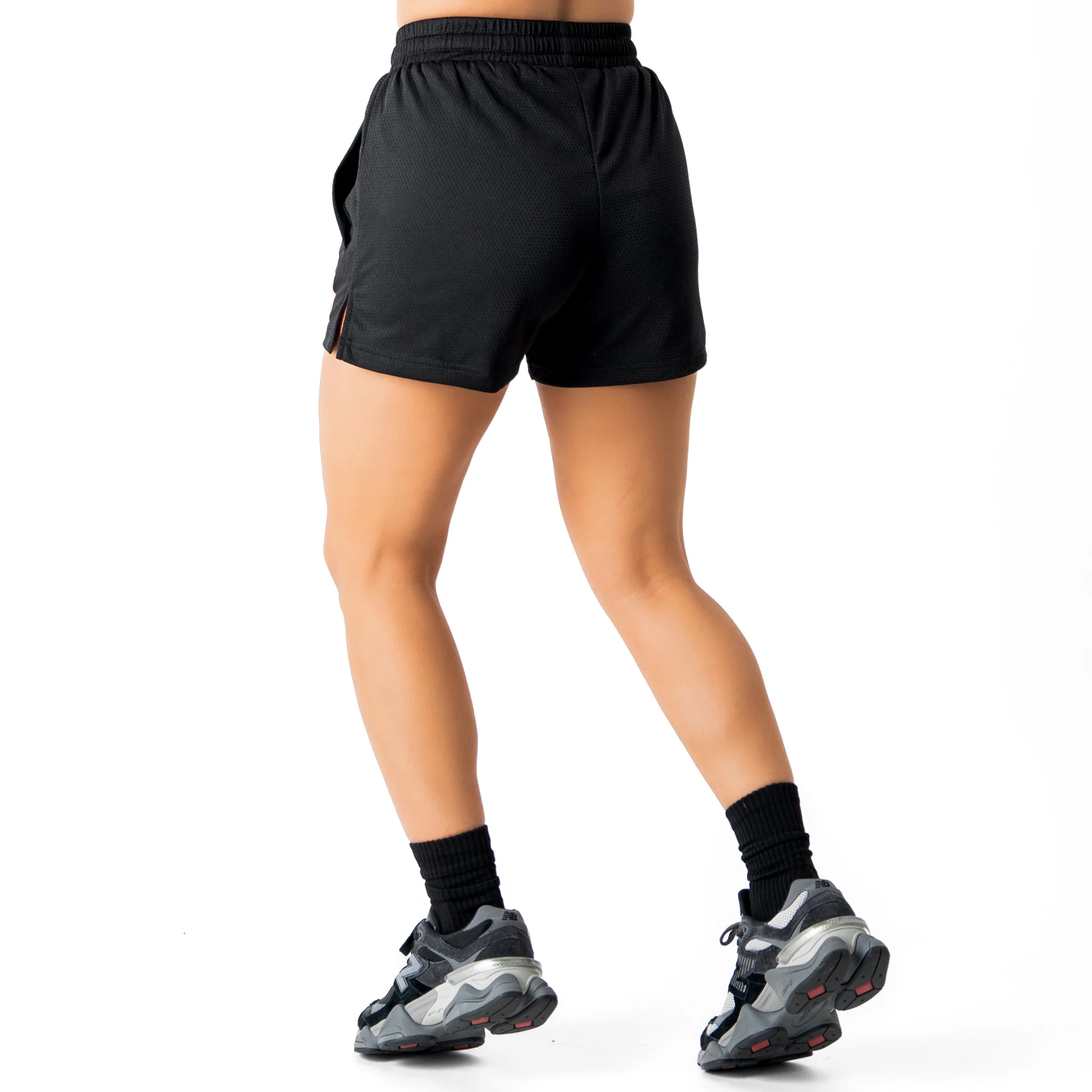 MUAY THAI FLAME SHORTS (MID THIGH CUT) - BLACK / NEON ORANGE - Image 6