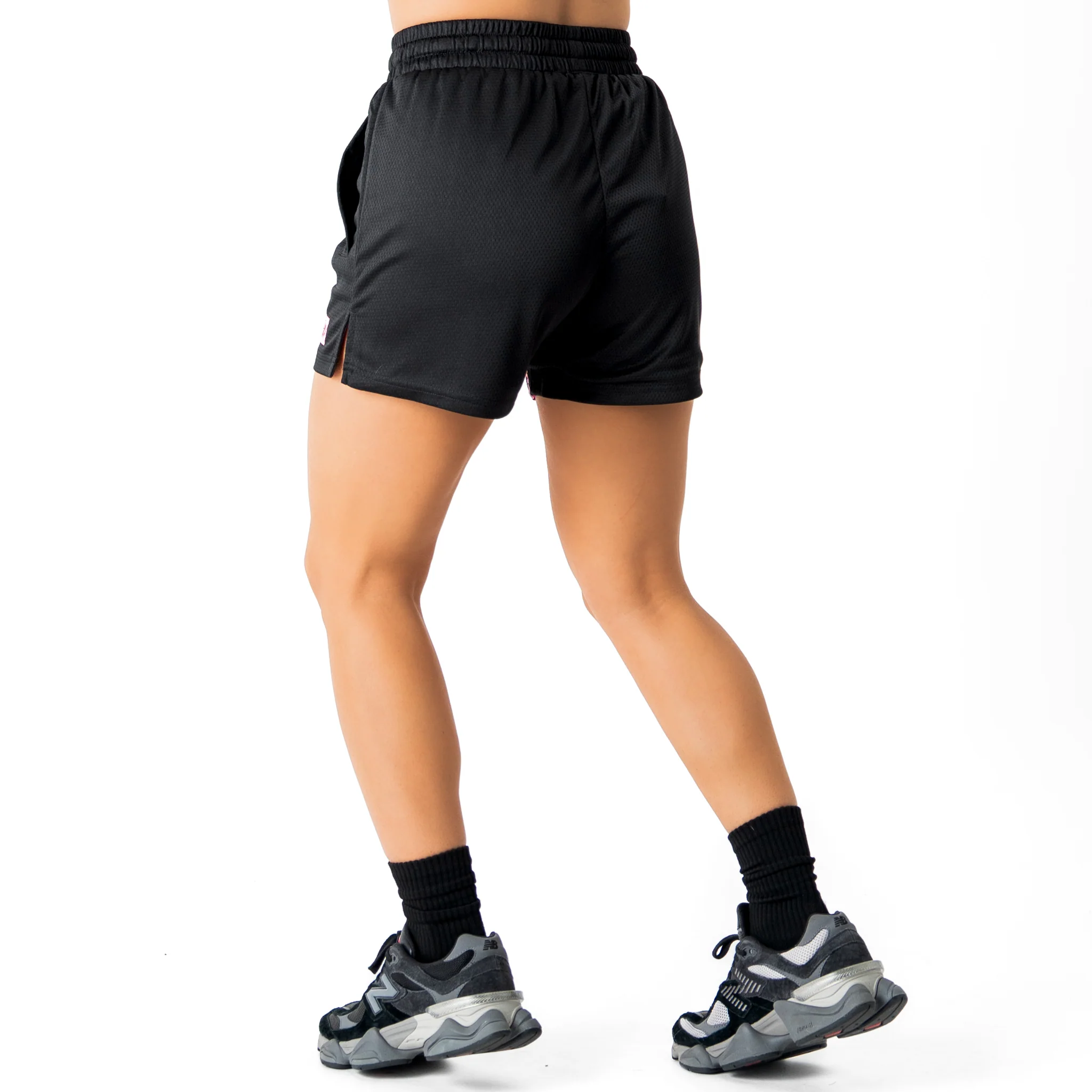 MUAY THAI FLAME SHORTS (MID THIGH CUT) - BLACK / PINK - Image 4