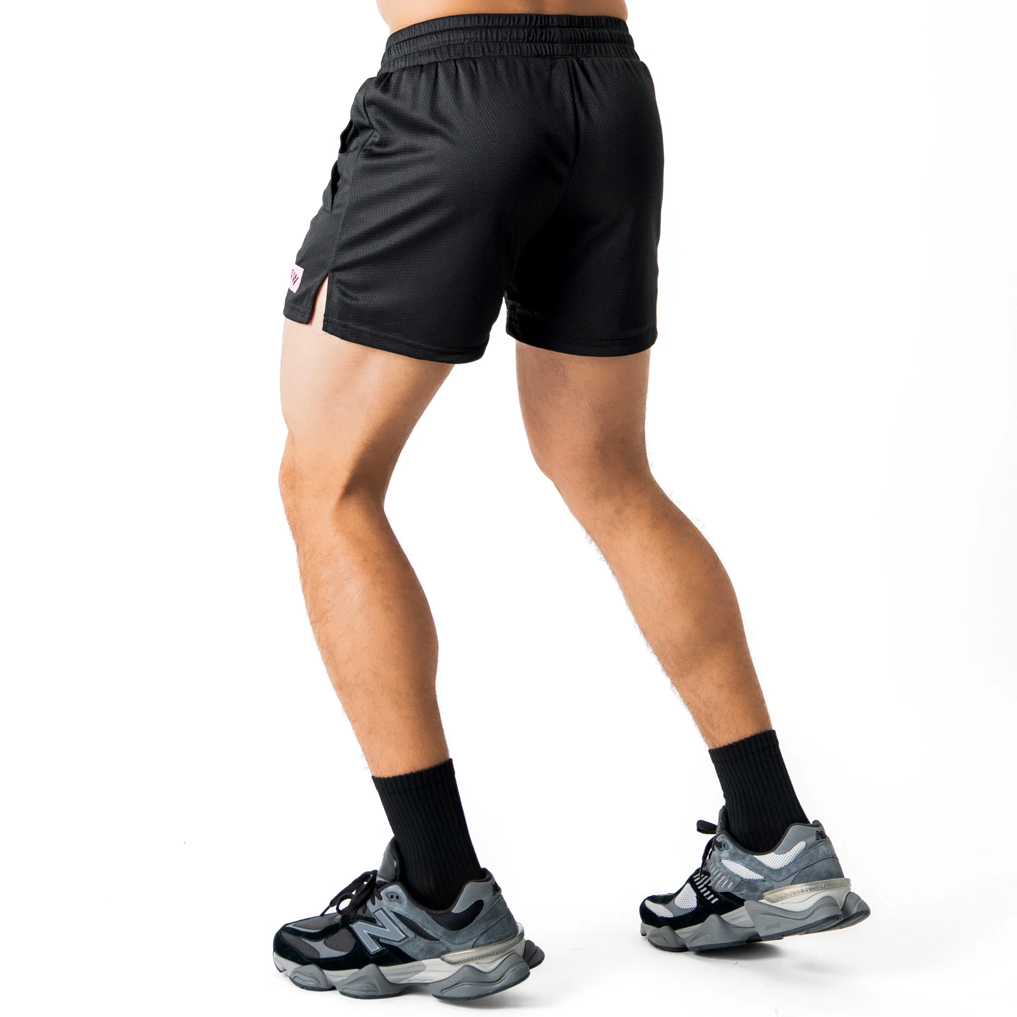MUAY THAI FLAME SHORTS (MID THIGH CUT) - BLACK / PINK - Image 5