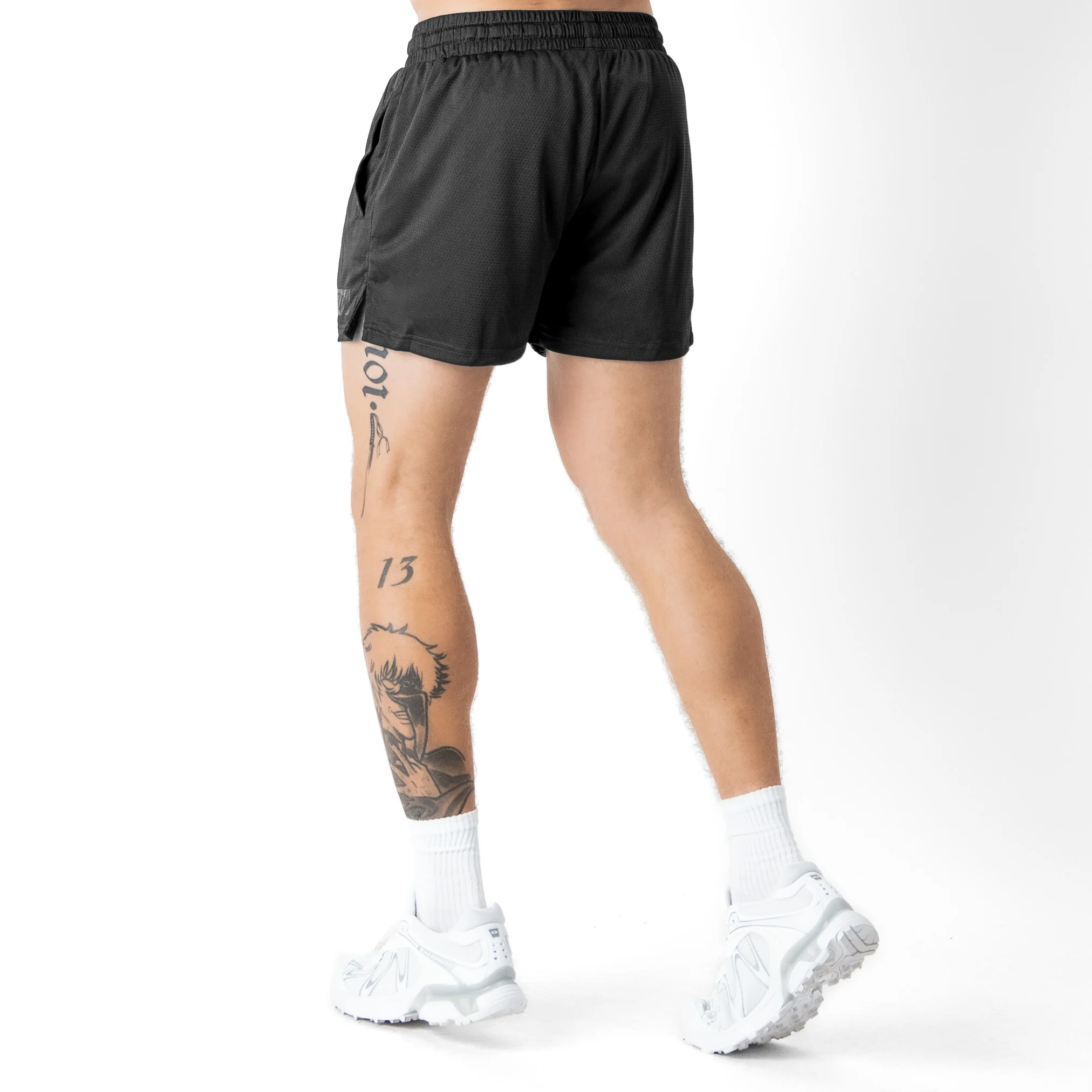 MUAY THAI FLAME SHORTS (MID THIGH CUT) - BLACKOUT - Image 4