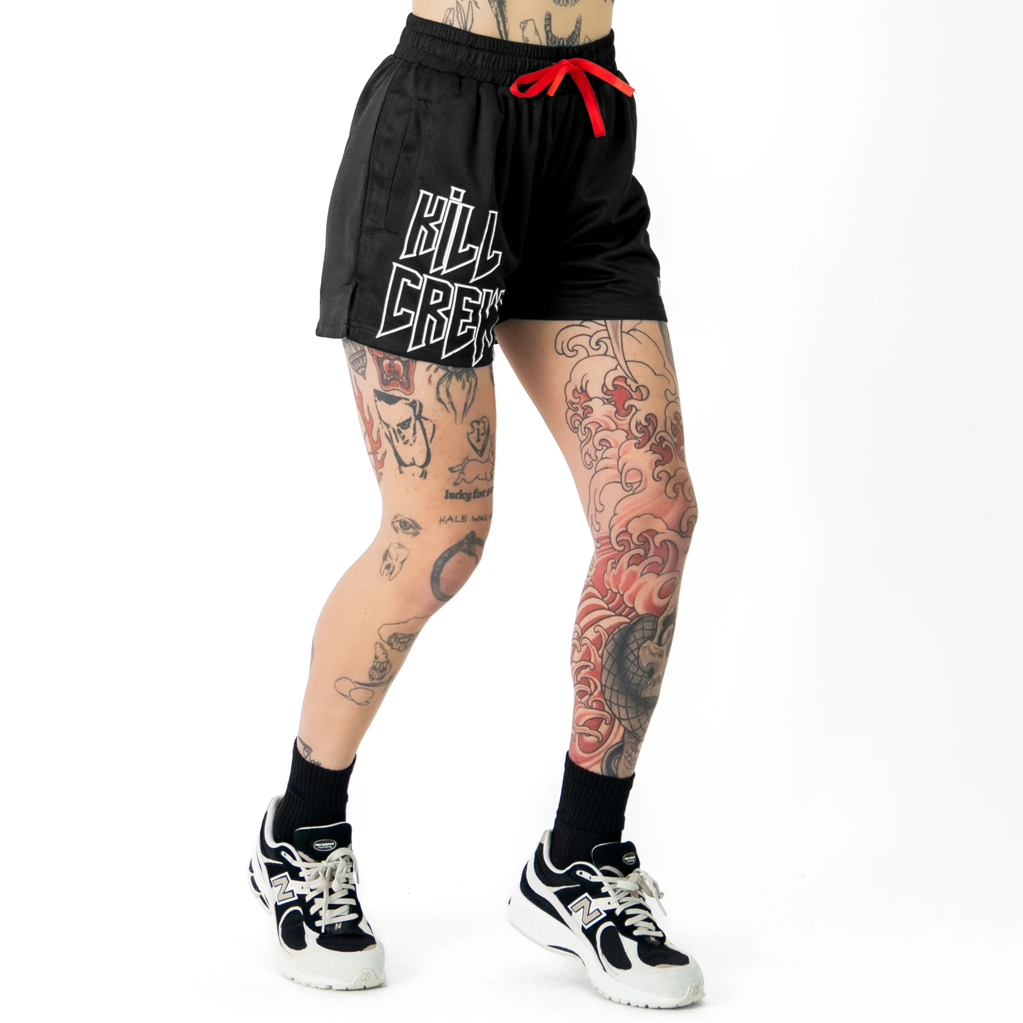 MUAY THAI SHORTS (MID THIGH CUT) - BLACK - Image 5