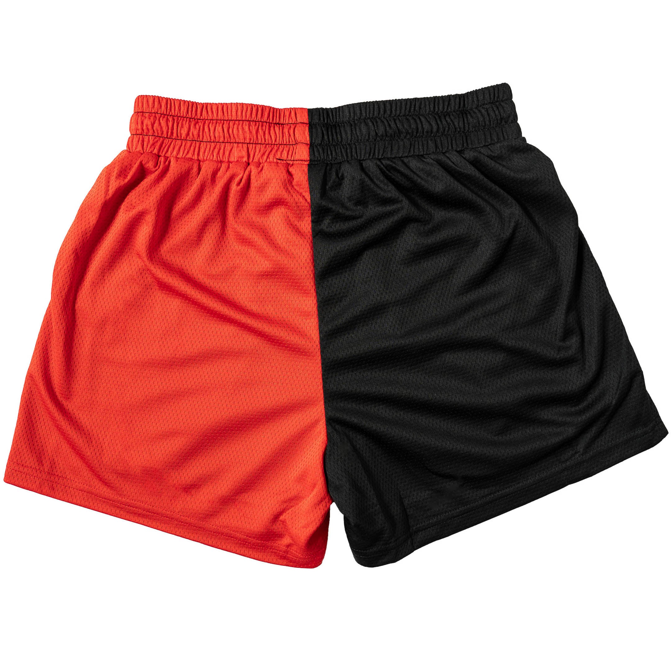 MUAY THAI SHORTS (MID THIGH CUT) 2 TONE - BLACK / RED - Image 7