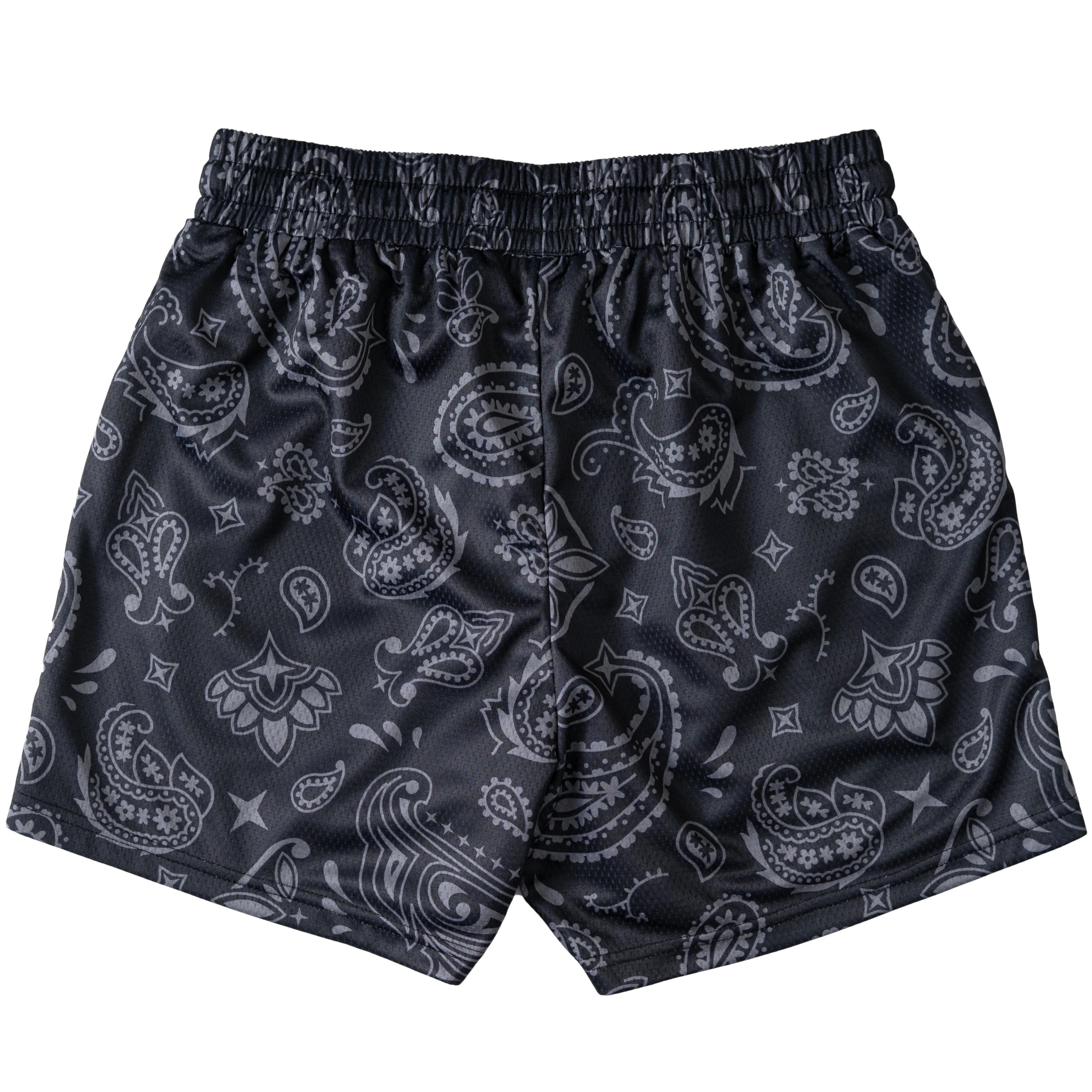MUAY THAI SHORTS (MID THIGH CUT) BANDANA - BLACKOUT - Image 4