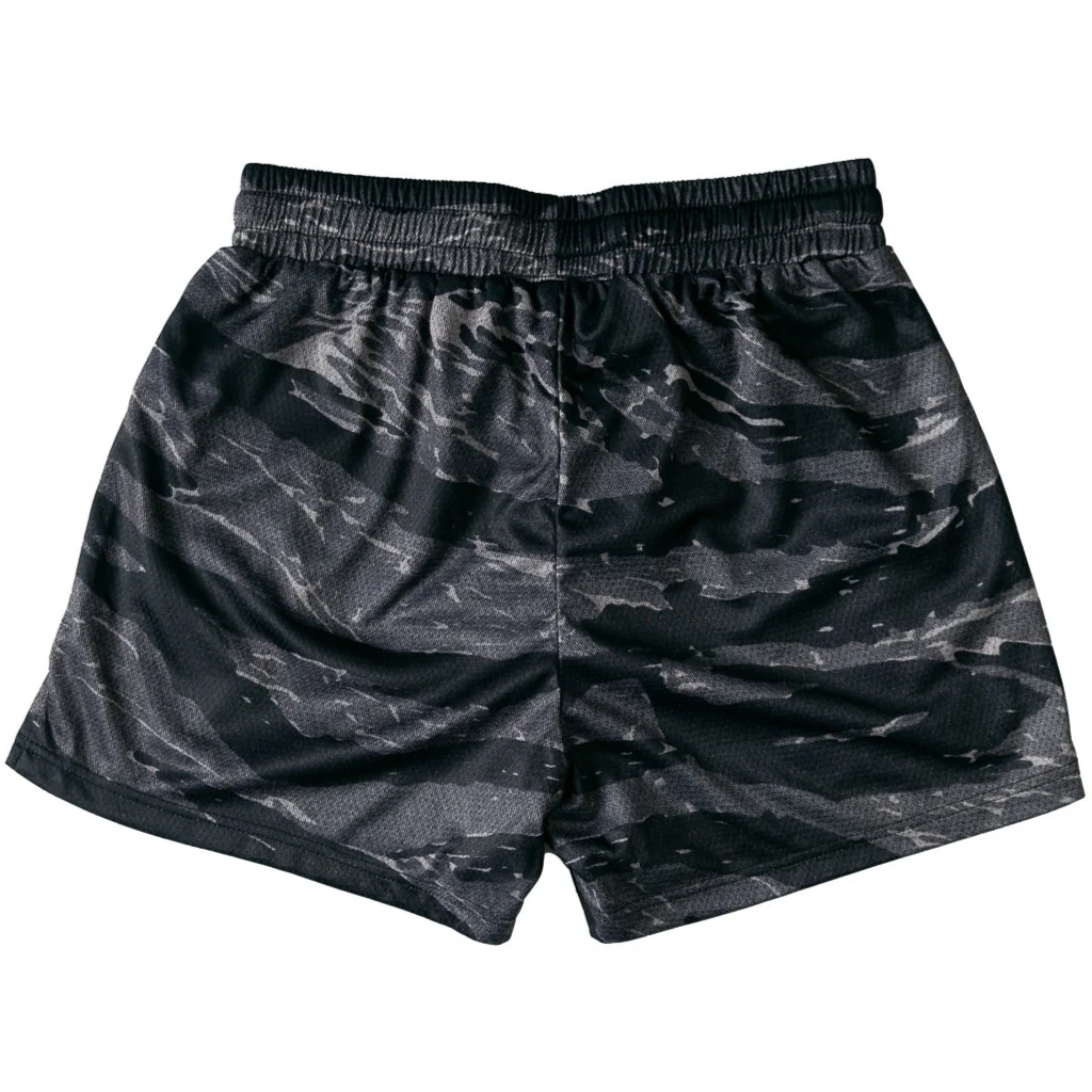 MUAY THAI SHORTS (MID THIGH CUT) - BLACK CAMO - Image 4