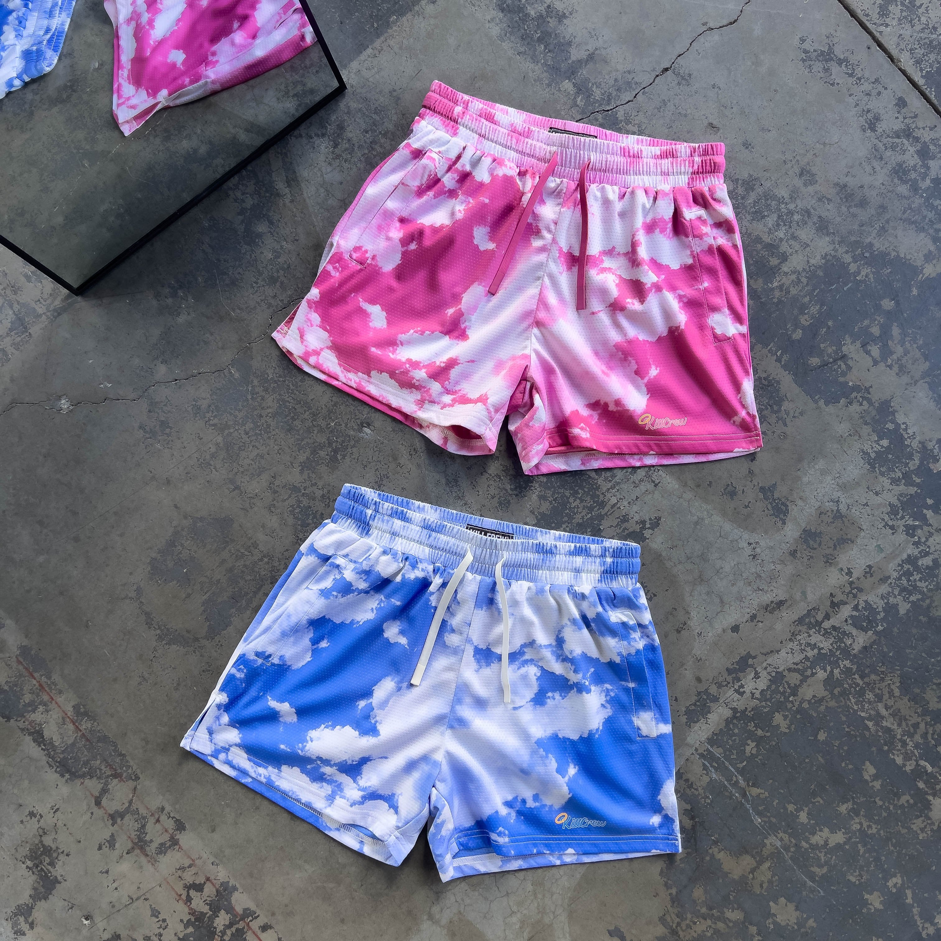 MUAY THAI SHORTS (MID THIGH CUT) CLOUD - BLUE - Image 3