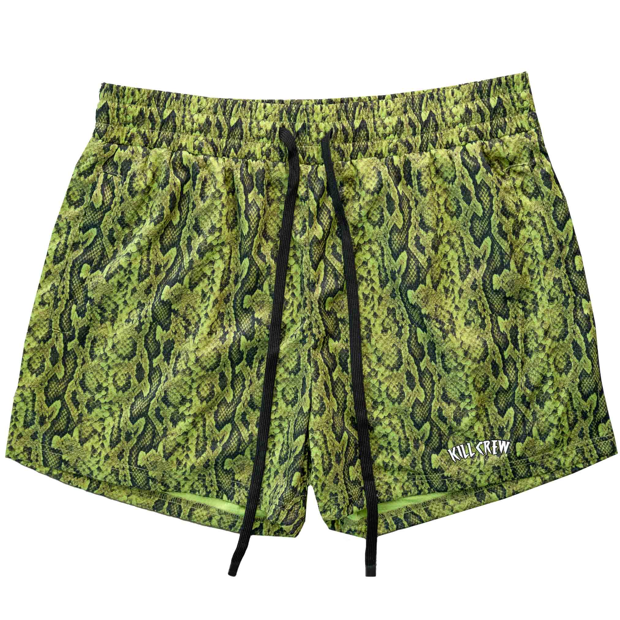 MUAY THAI SHORTS (MID THIGH CUT) - GREEN PYTHON
