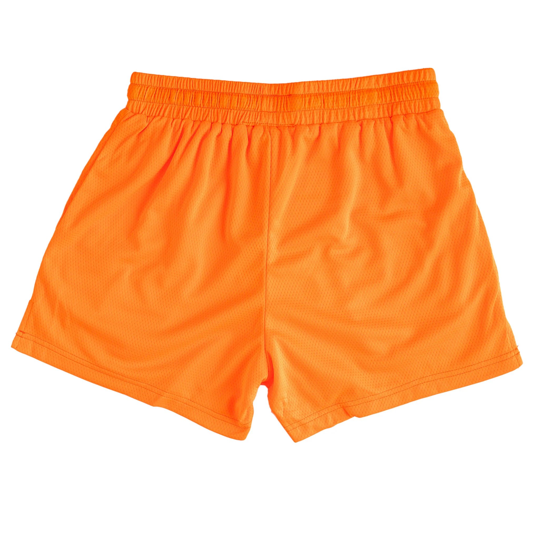 MUAY THAI SHORTS (MID THIGH CUT) - NEON ORANGE - Image 4