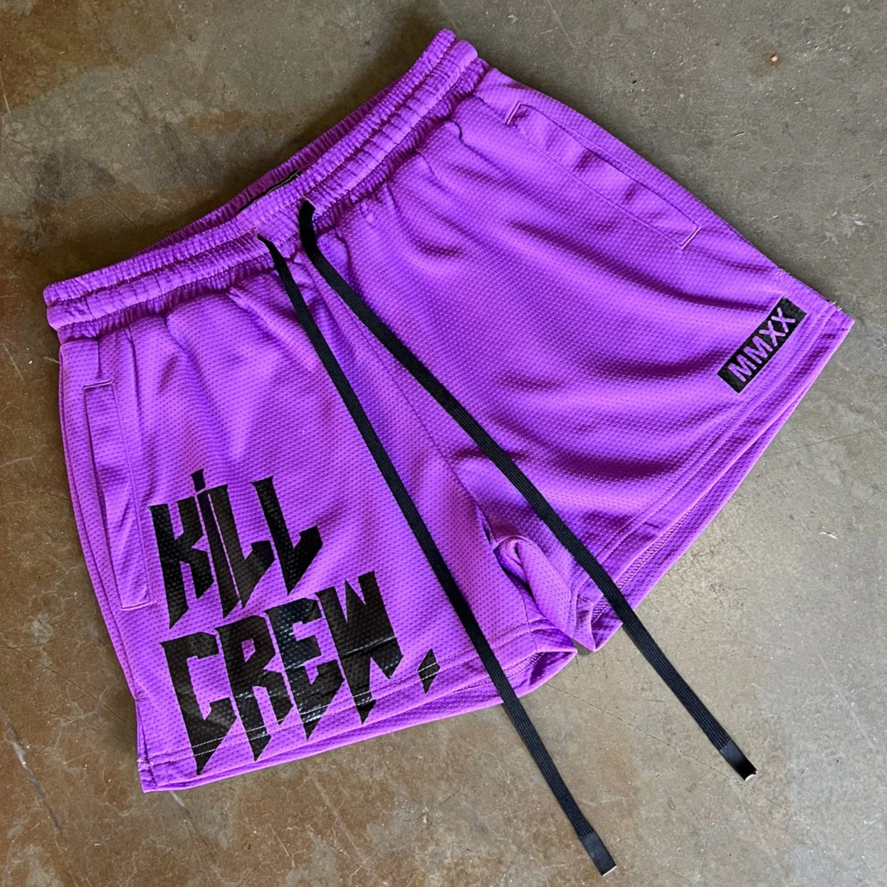 MUAY THAI SHORTS (MID THIGH CUT) - PURPLE - Image 2