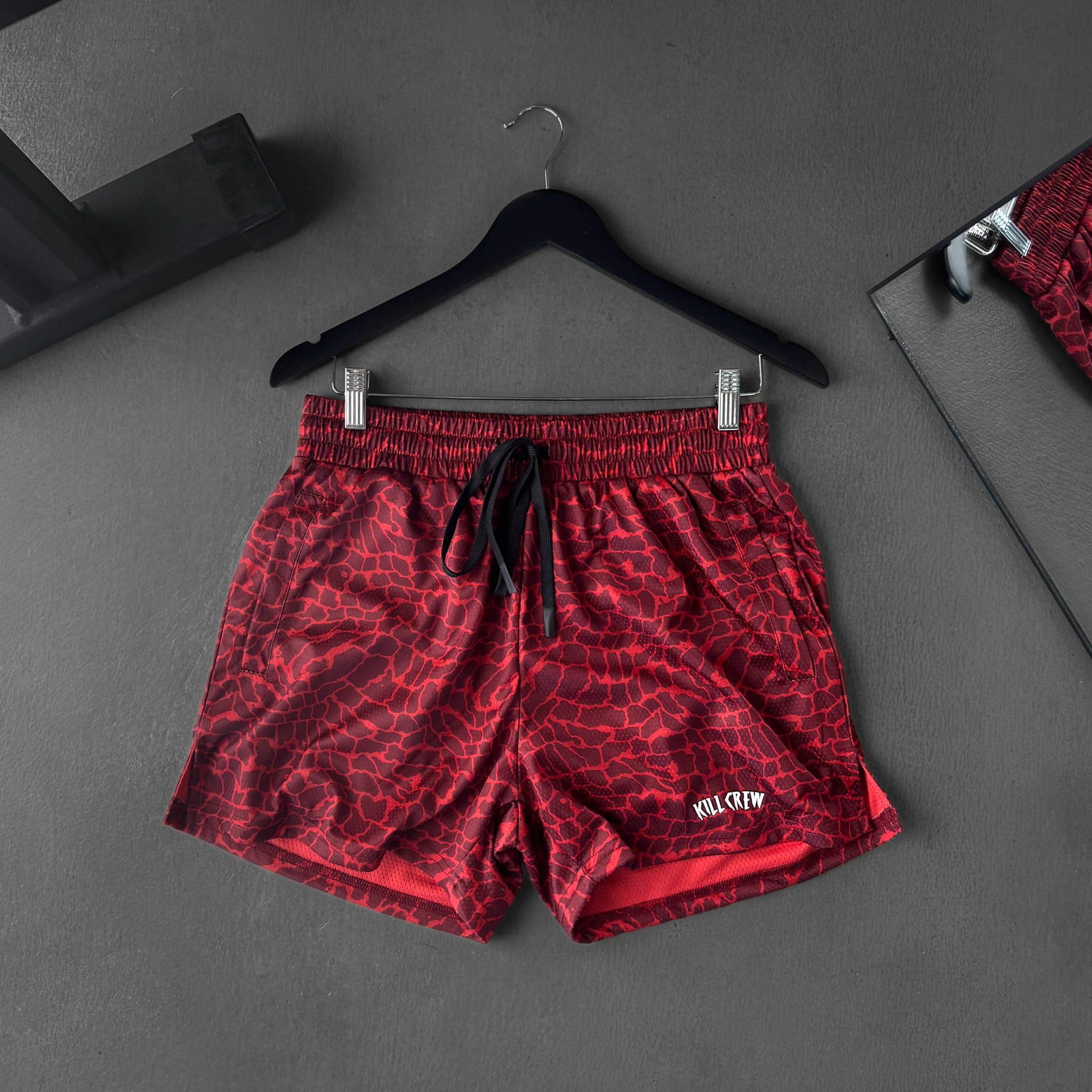 MUAY THAI SHORTS (MID THIGH CUT) - RED CROCODILE - Image 7