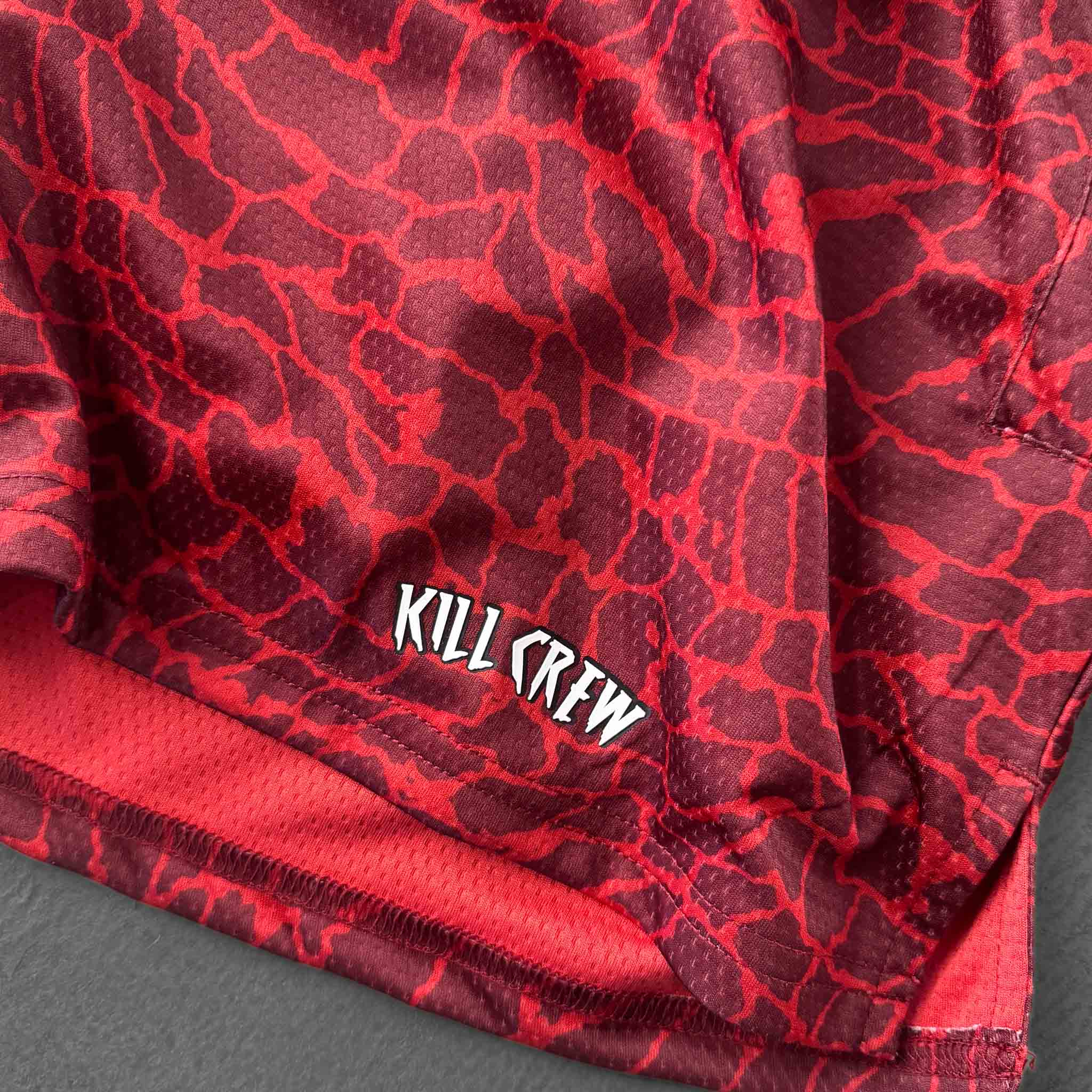 MUAY THAI SHORTS (MID THIGH CUT) - RED CROCODILE - Image 8