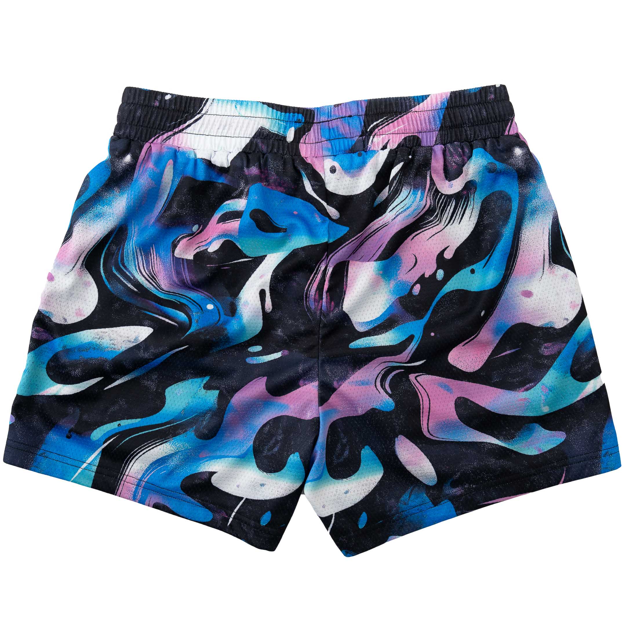 MUAY THAI SHORTS (MID THIGH CUT) RETRO - PURPLE WAVE - Image 7