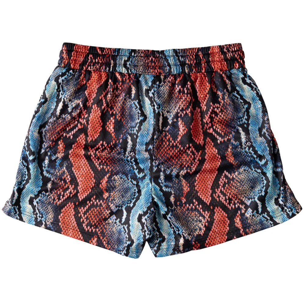 MUAY THAI SHORTS (MID THIGH CUT) SNAKE - BLUE / RED - Image 4