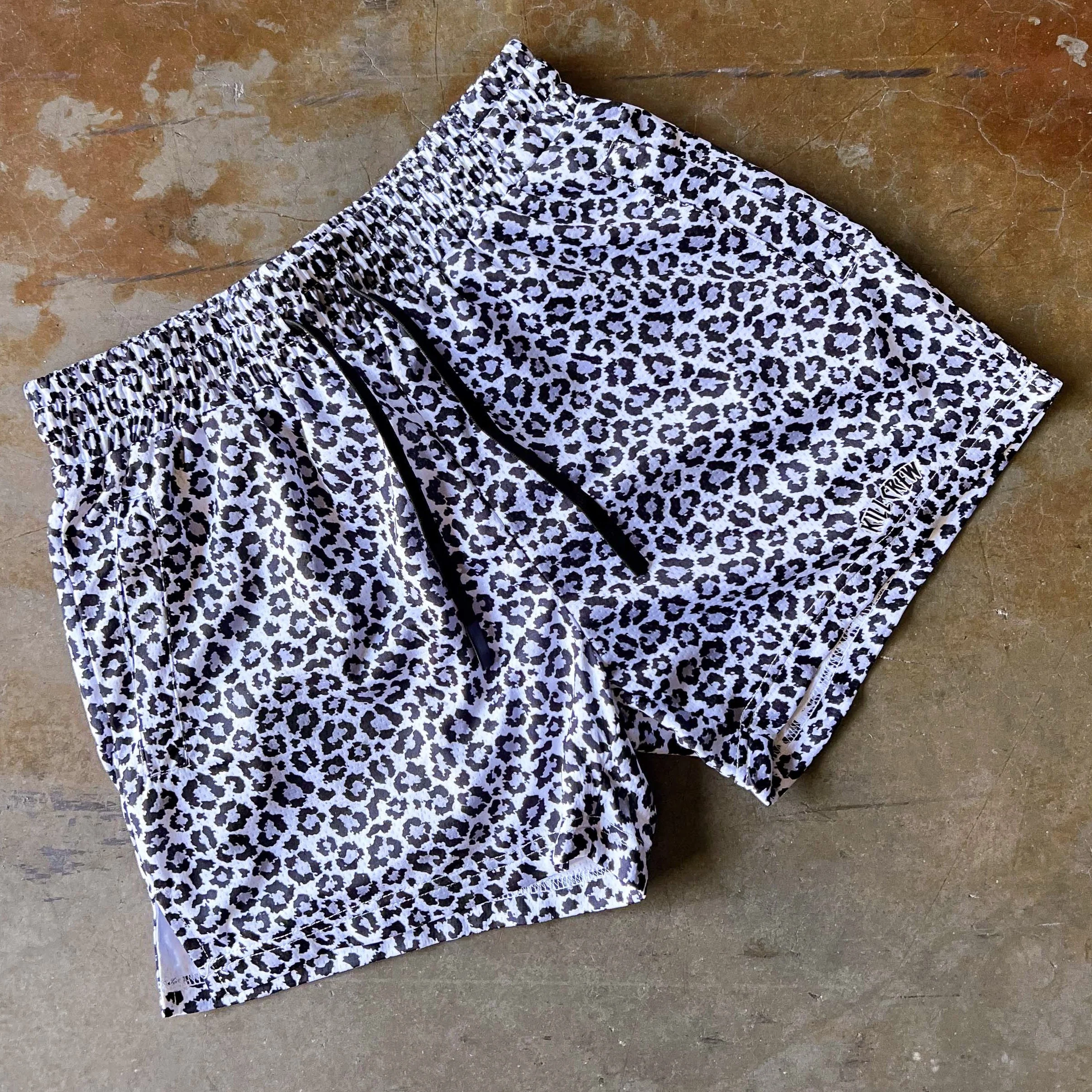 MUAY THAI SHORTS (MID THIGH CUT) - SNOW LEOPARD - Image 2