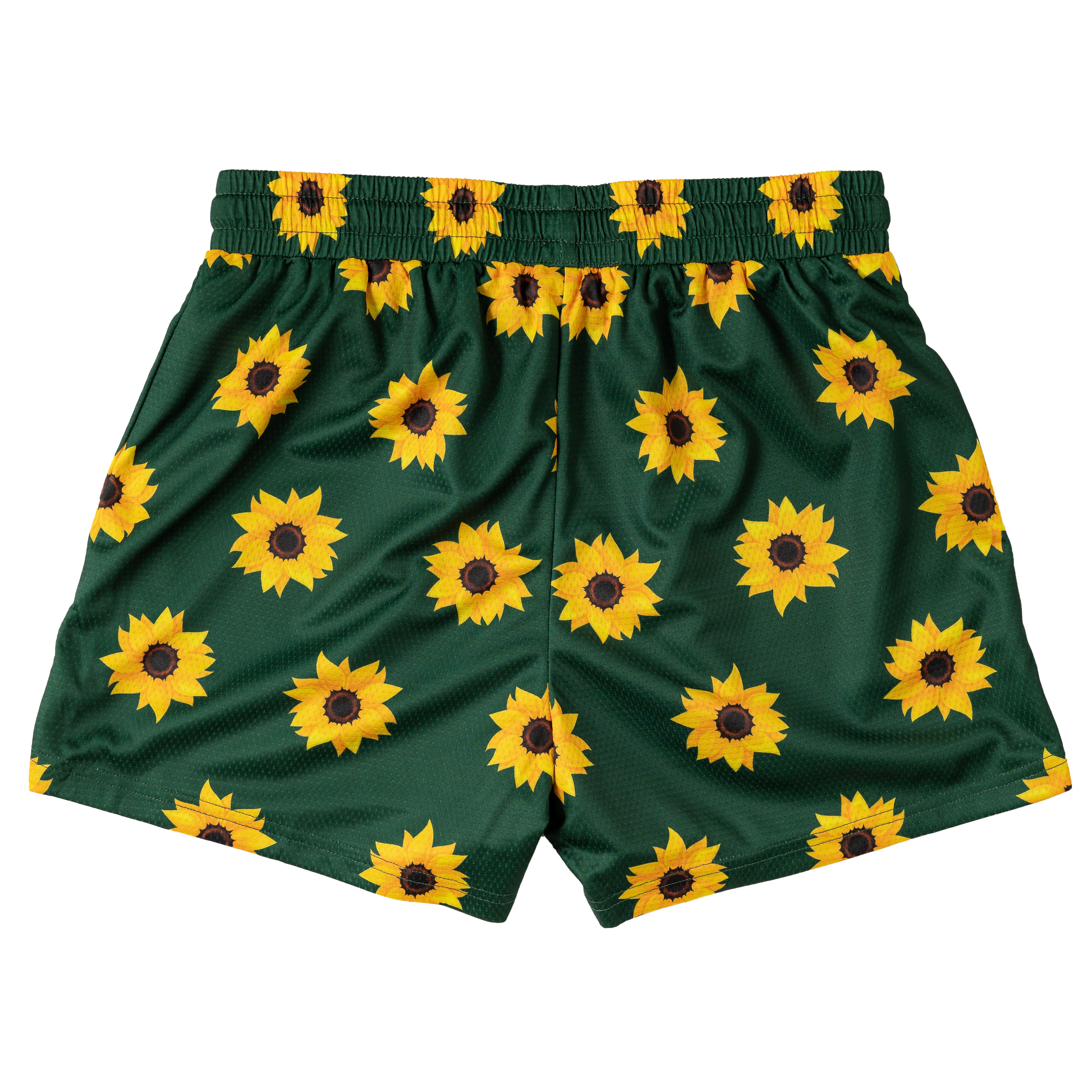MUAY THAI SHORTS (MID THIGH CUT) SUNFLOWER - GREEN - Image 7