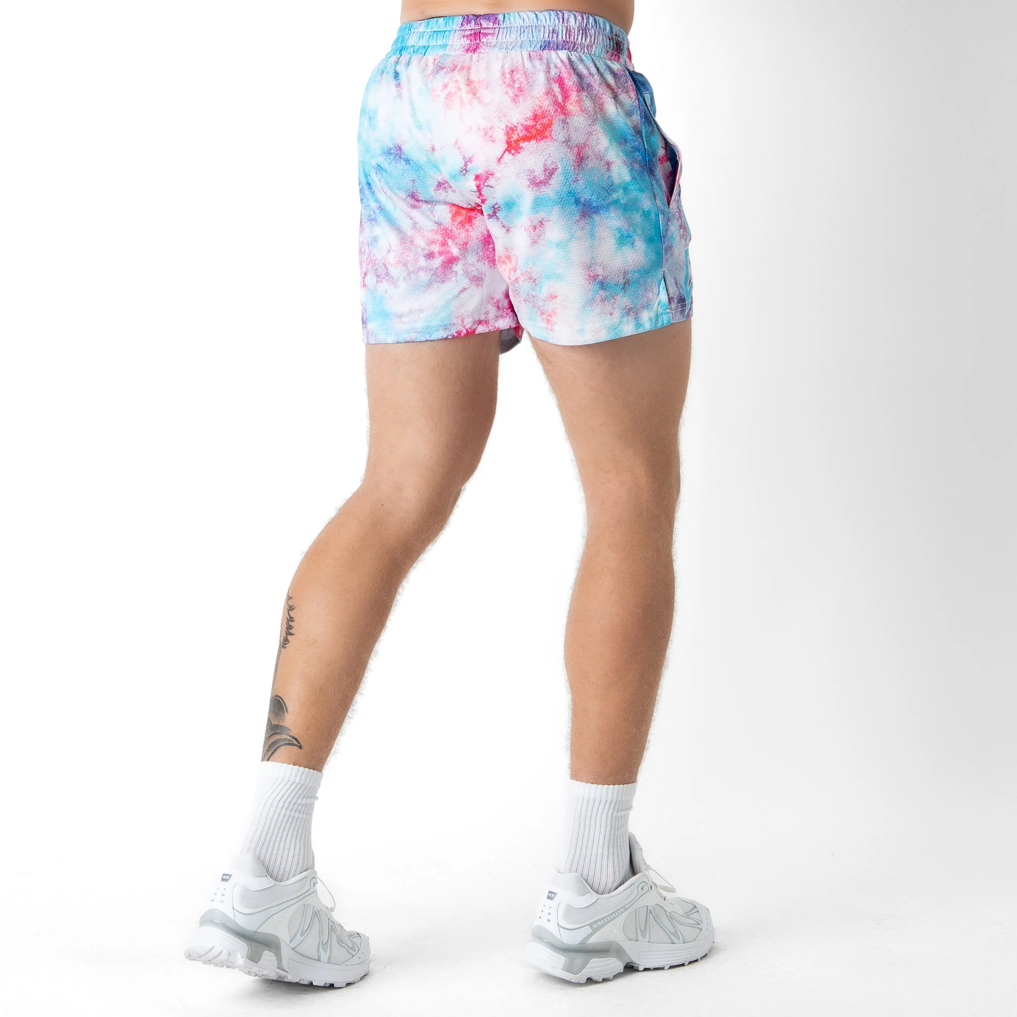 MUAY THAI SHORTS (MID THIGH CUT) TIE DYE - COTTON CANDY - Image 4
