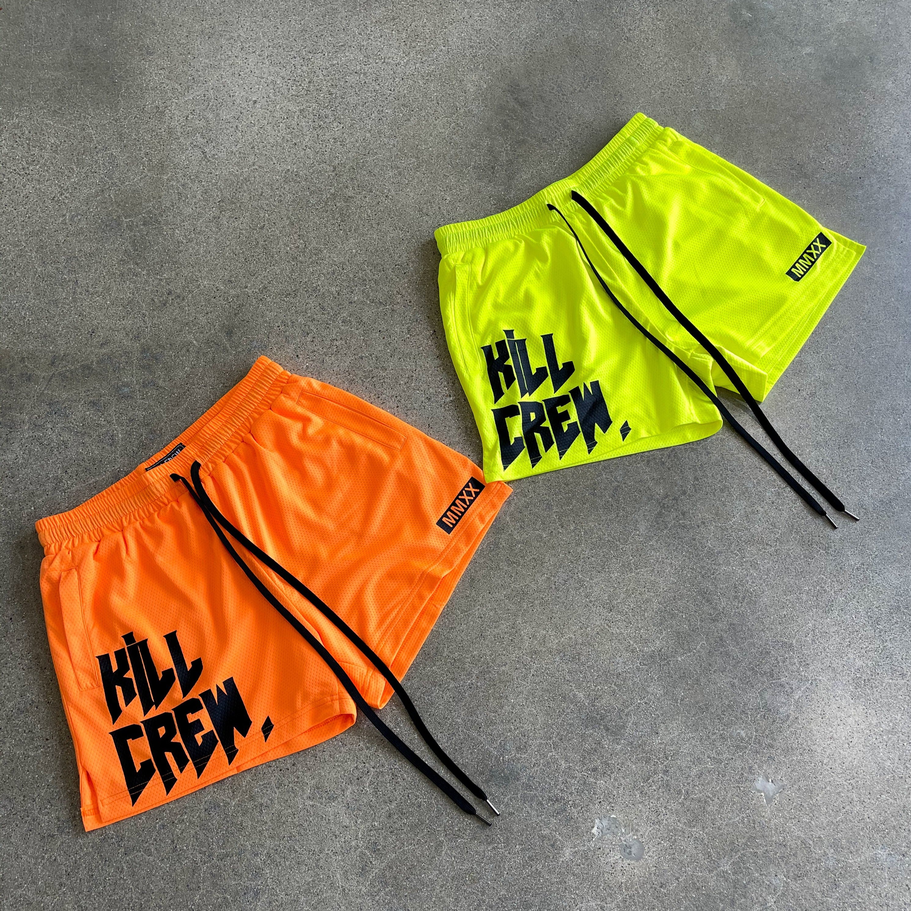 MUAY THAI SHORTS (MID THIGH CUT) - NEON YELLOW - Image 3