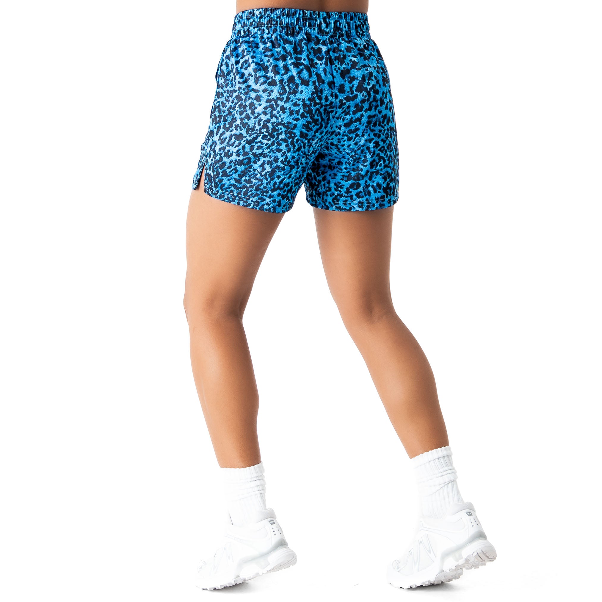 MUAY THAI SHORTS (MID THIGH CUT) - BLUE LEOPARD - Image 6